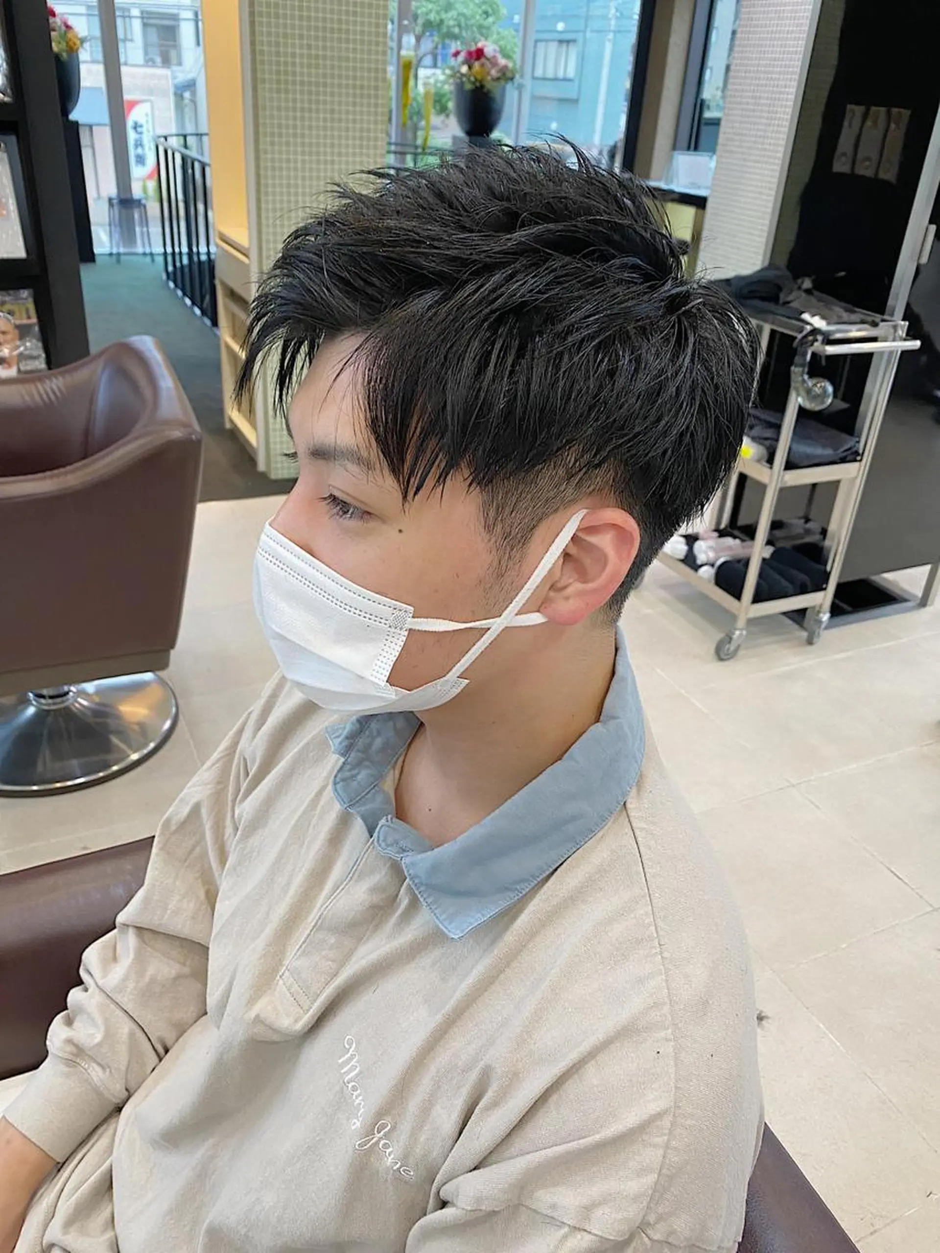 ショート カラー パーマ ヘアアレンジ メンズ 坂尻 嘉珠也のヘアスタイル