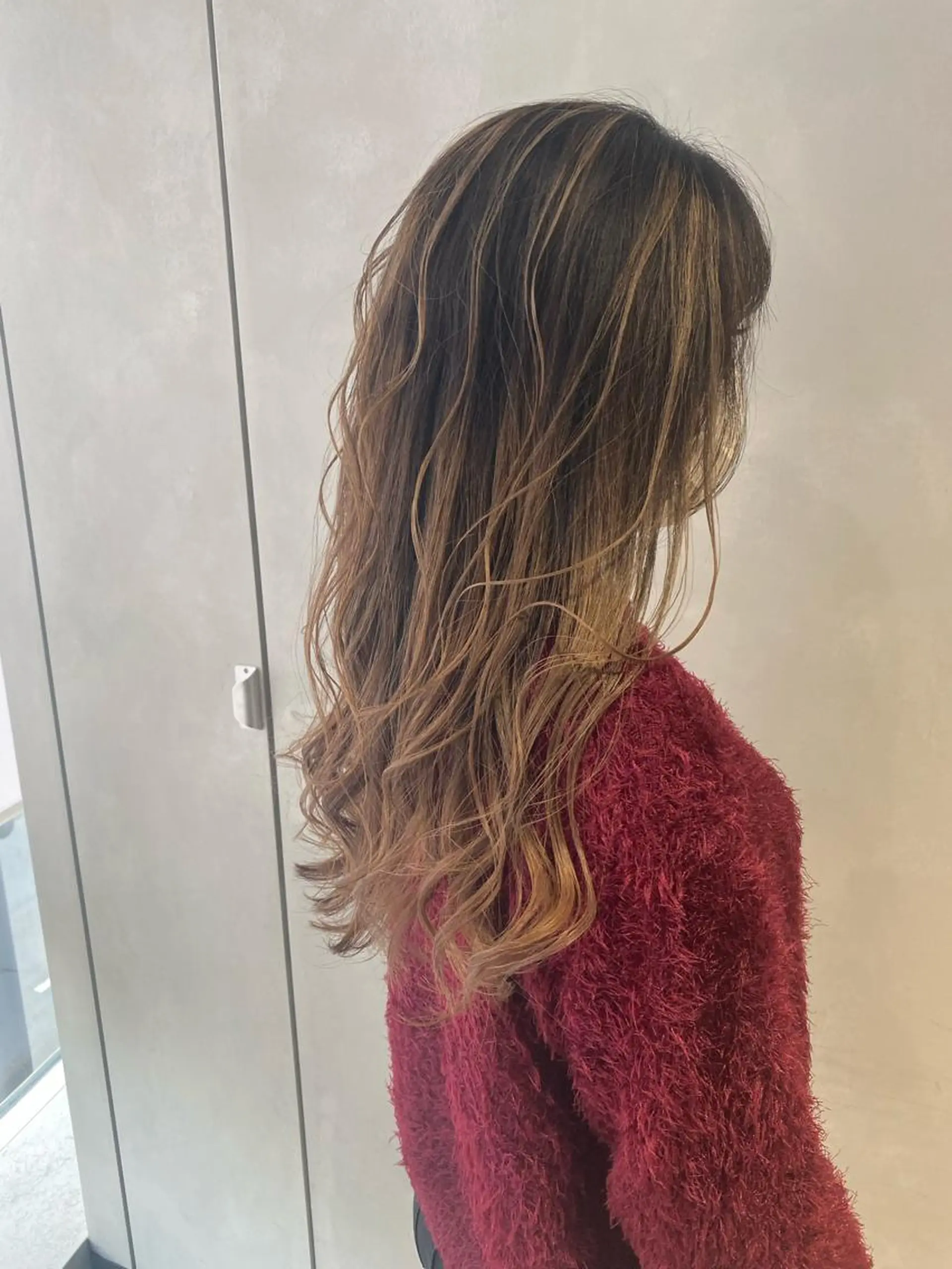 ロング カラー nishido ハイライト/メンズのヘアスタイル