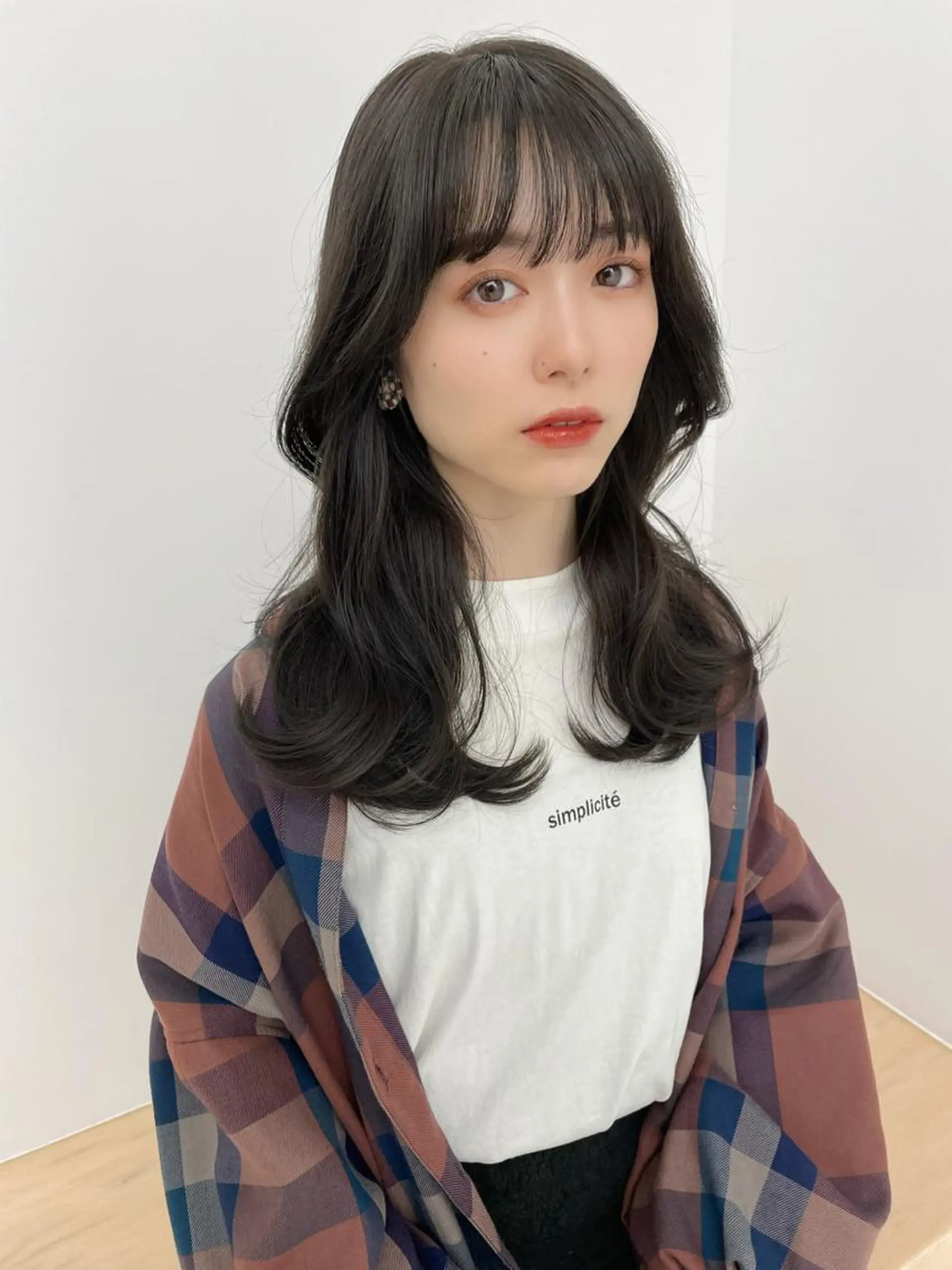 セミロング カラー ヘアカラー トリートメント COA GINZA 空也/前髪/顔まわりのヘアスタイル