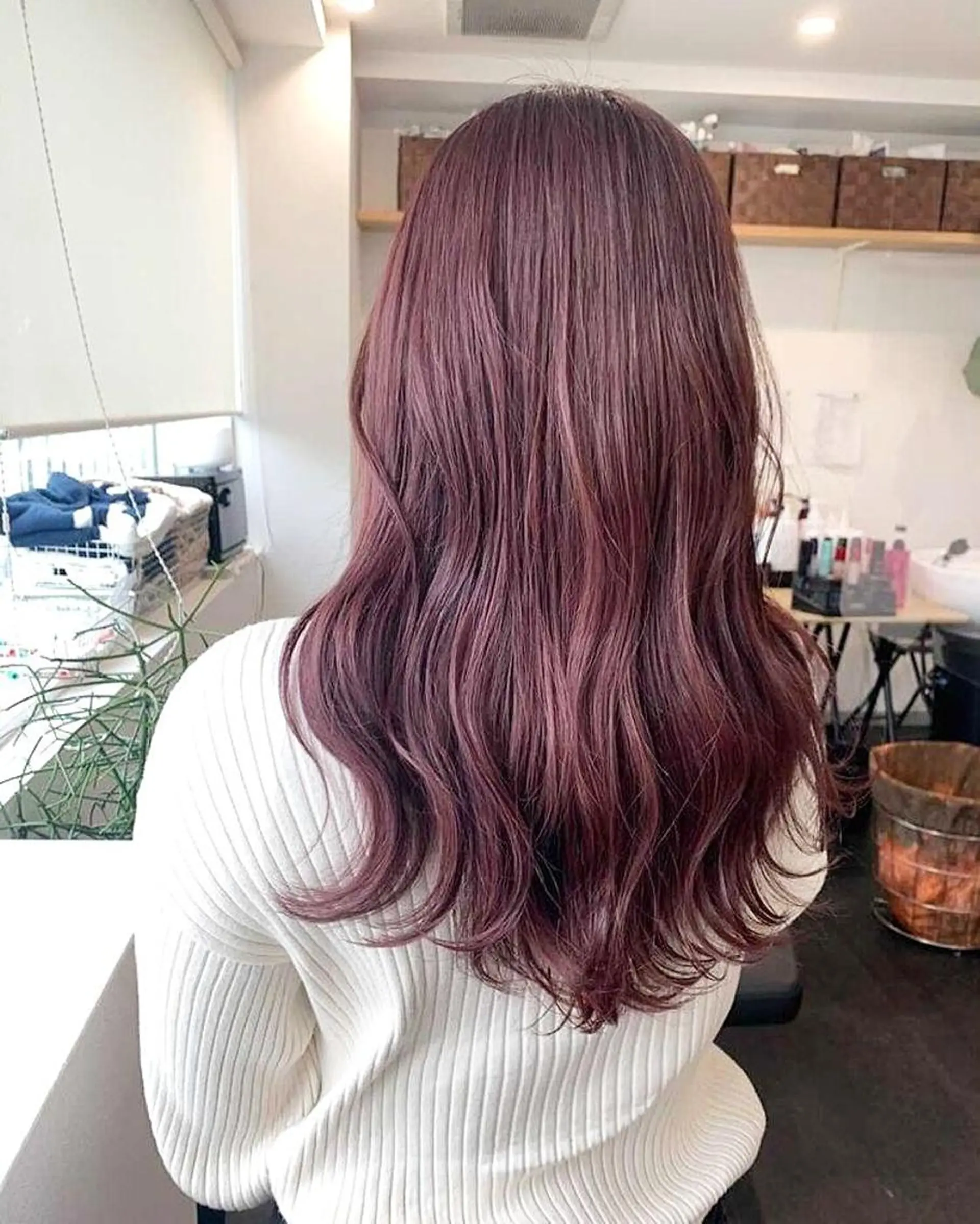 ロング カラー ピンクカラー カット ヘアカラー JIL BLAN 京都所属・RU RIのヘアスタイル
