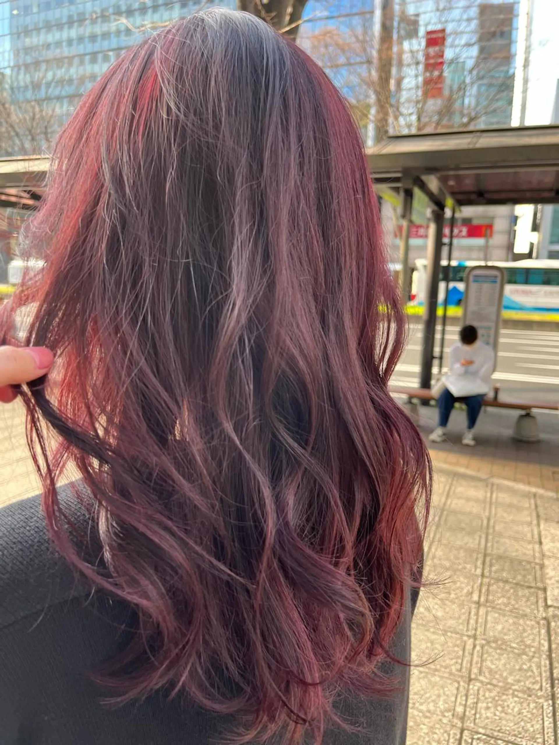 セミロング カラー ハイライトカラー レッドカラー ハイライト レイヤーカット 💠つたふうか/ 韓国/メンズヘア💠のヘアスタイル