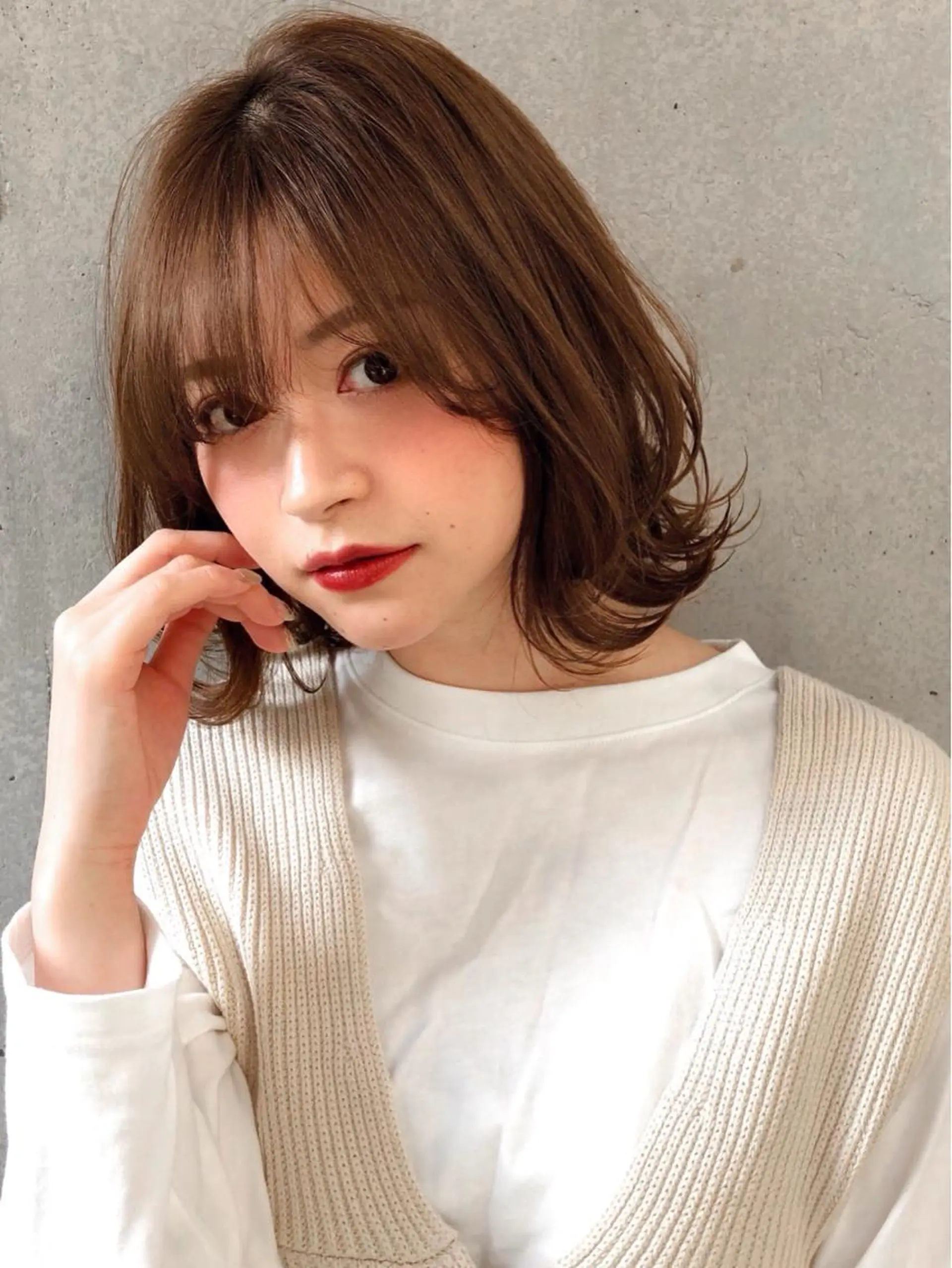 ミディアム 佐藤 侑哉のヘアスタイル
