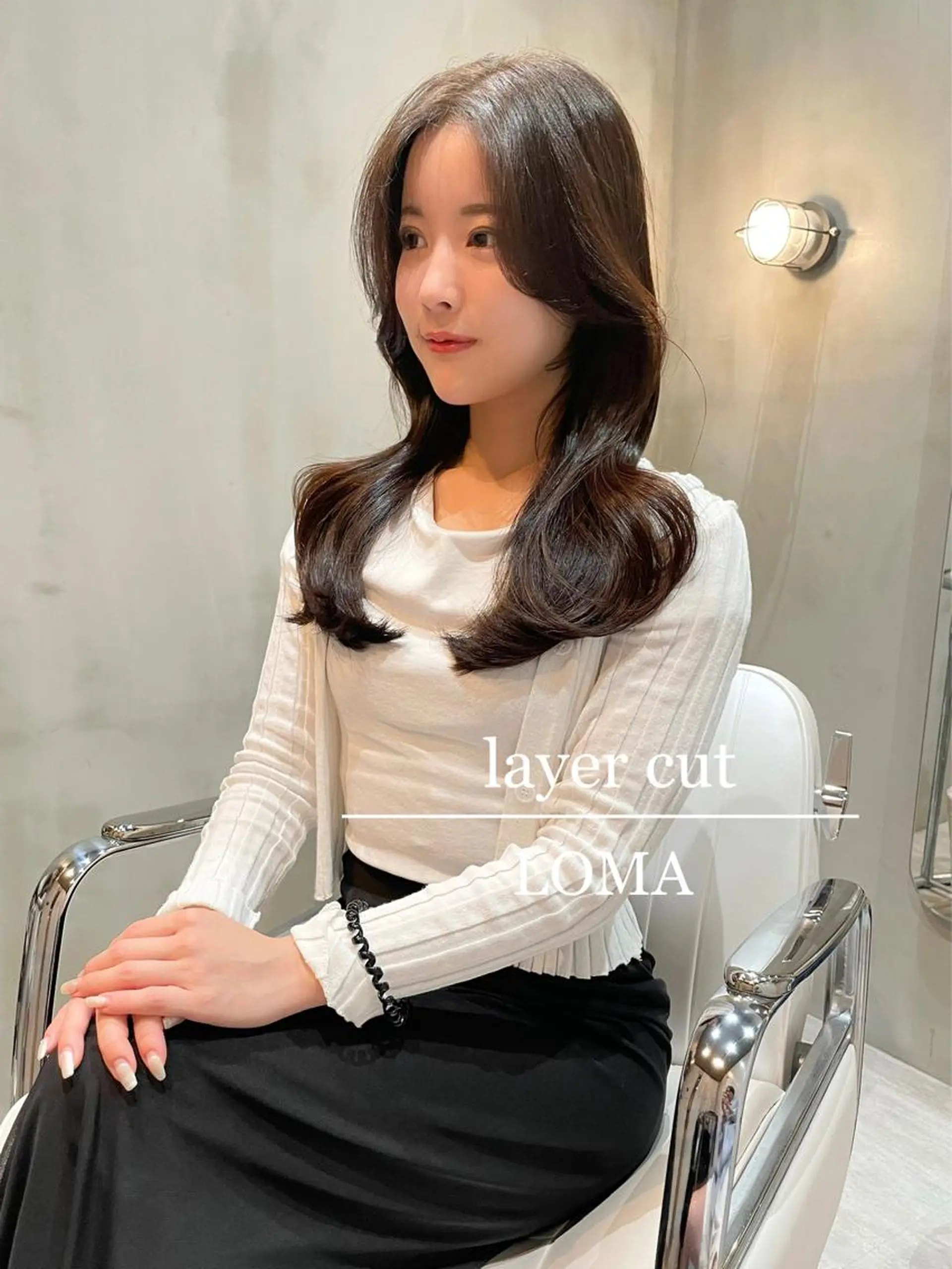 ロング ロングレイヤー 髪質改善 韓国風ヘア レイヤーカット ロング カット ヘアカラー トリートメント LOMA🇰🇷 銀座のヘアスタイル