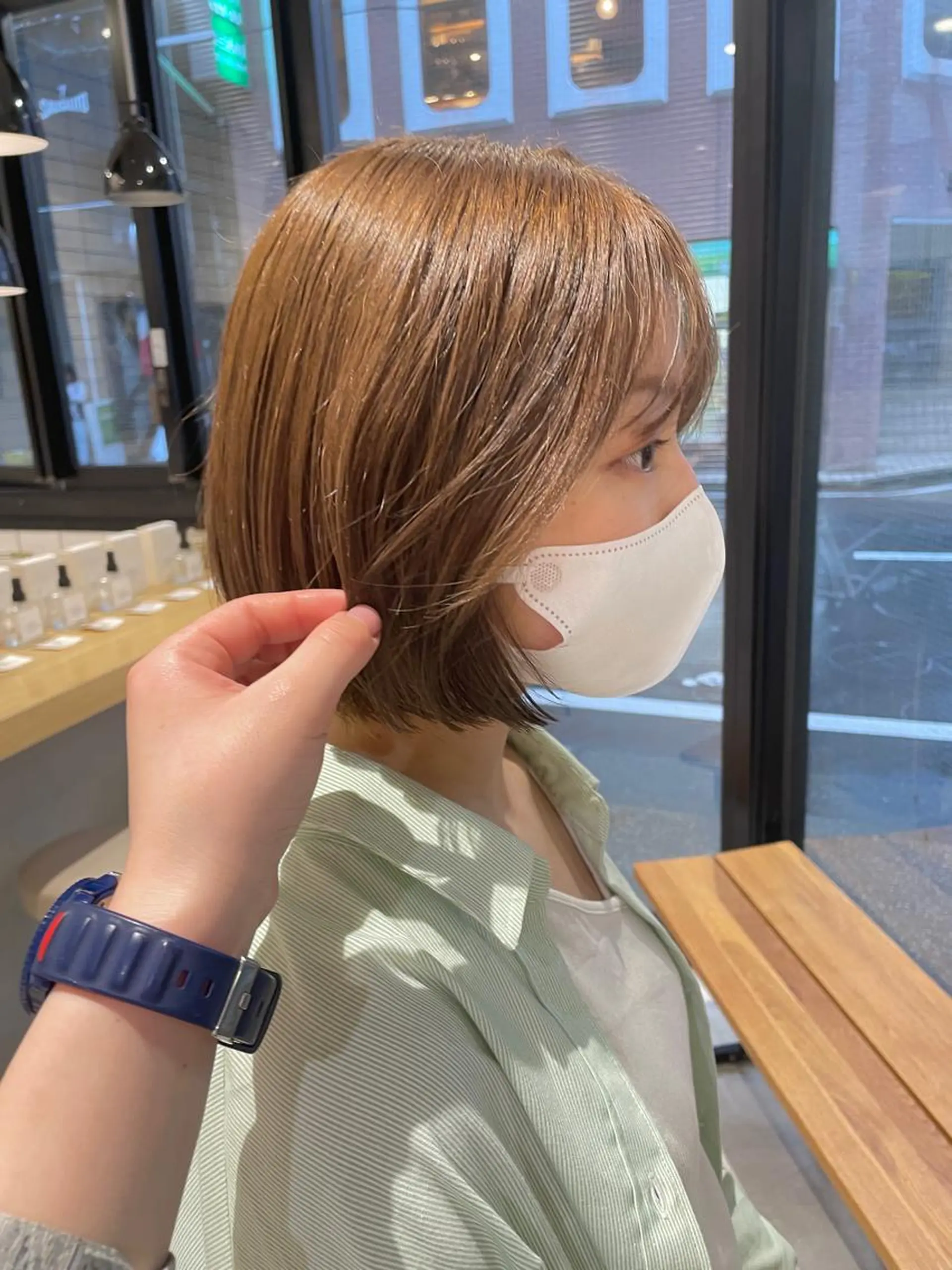 ショート カラー ベージュカラー ブリーチ ブリーチなしカラー カラー/レイヤー/ 髪質改善/PAAQのヘアスタイル