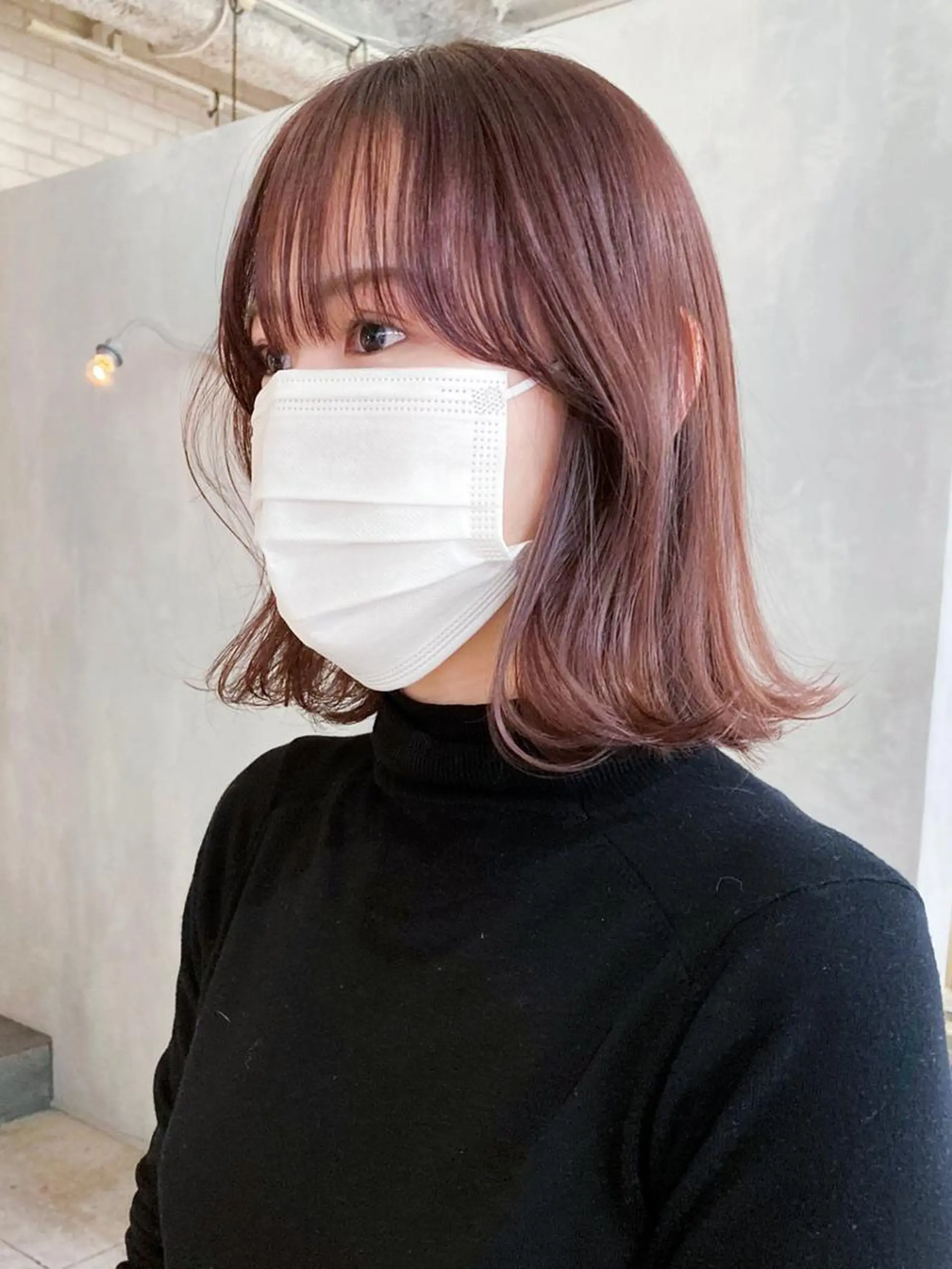 ミディアム カラー パーマ ヘアアレンジ ラベンダーカラー ラベンダーピンク ピンクカラー ボブ ITbyALBUM 中野店のヘアスタイル