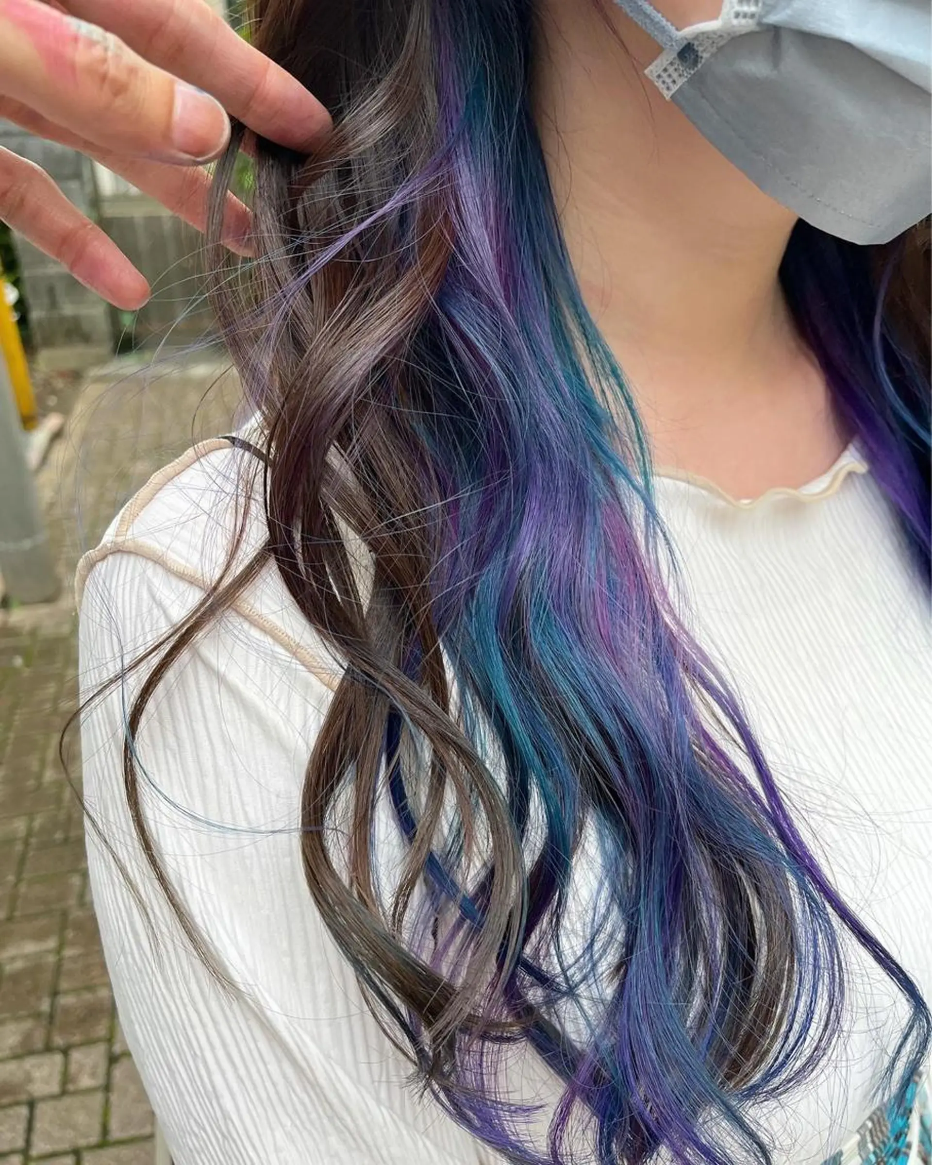 ロング カラー ショートボブ アッシュ バレイヤージュ ミストバング ベージュカラー カット ヘアカラー トリートメント 原宿サロン代表 デザインカラー伊藤卓のヘアスタイル