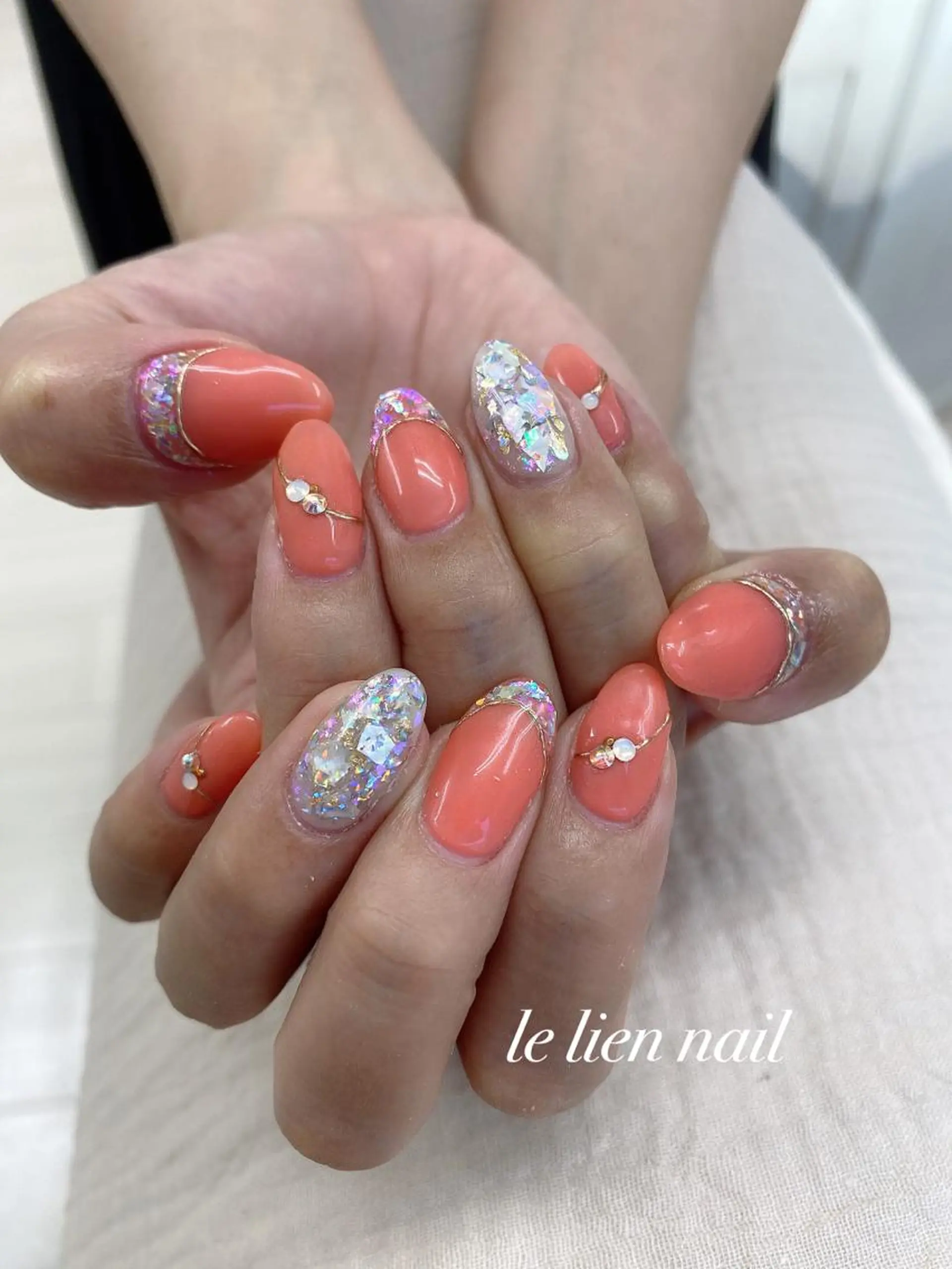 ネイル アートネイル ホログラムネイル ハンドネイル le lien nailのネイルデザイン
