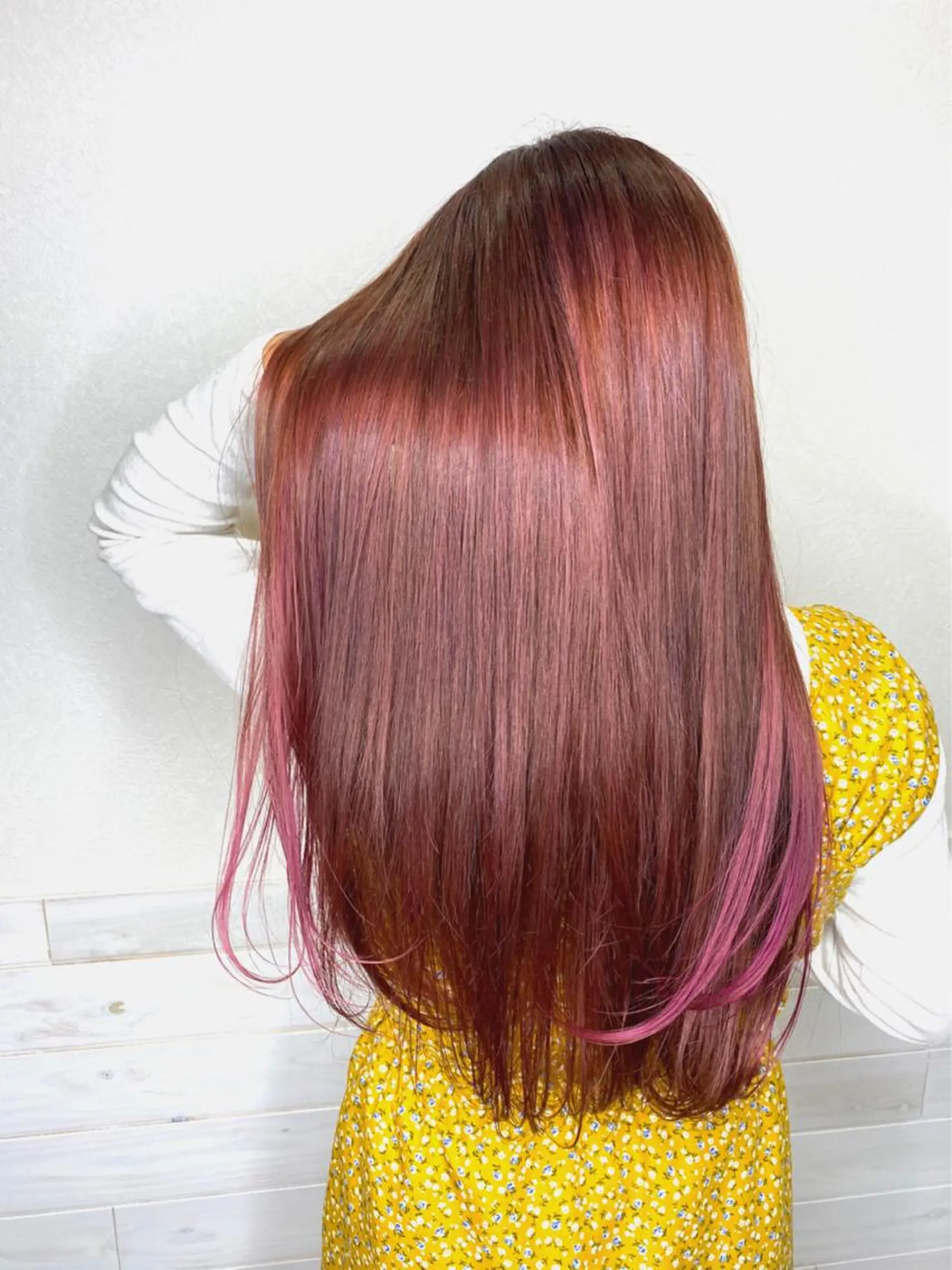 ロング カラー ピンクカラー カラー特化サロン茶屋 町Furukuboのヘアスタイル