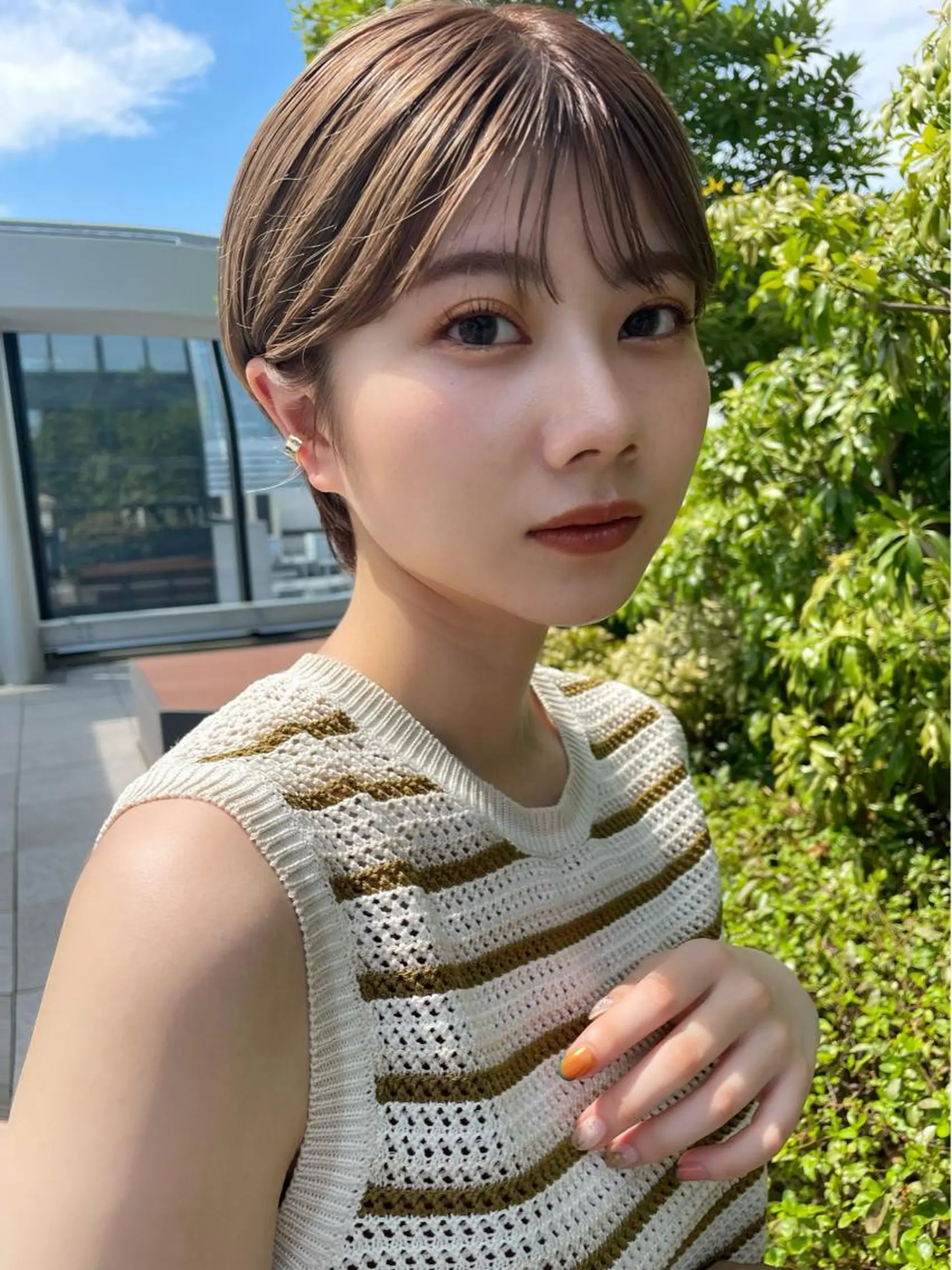 ショート カラー ハイトーンカラー ショートヘア ヘアカラー 似合わせショート/透 明感カラー/西田祐賀のヘアスタイル