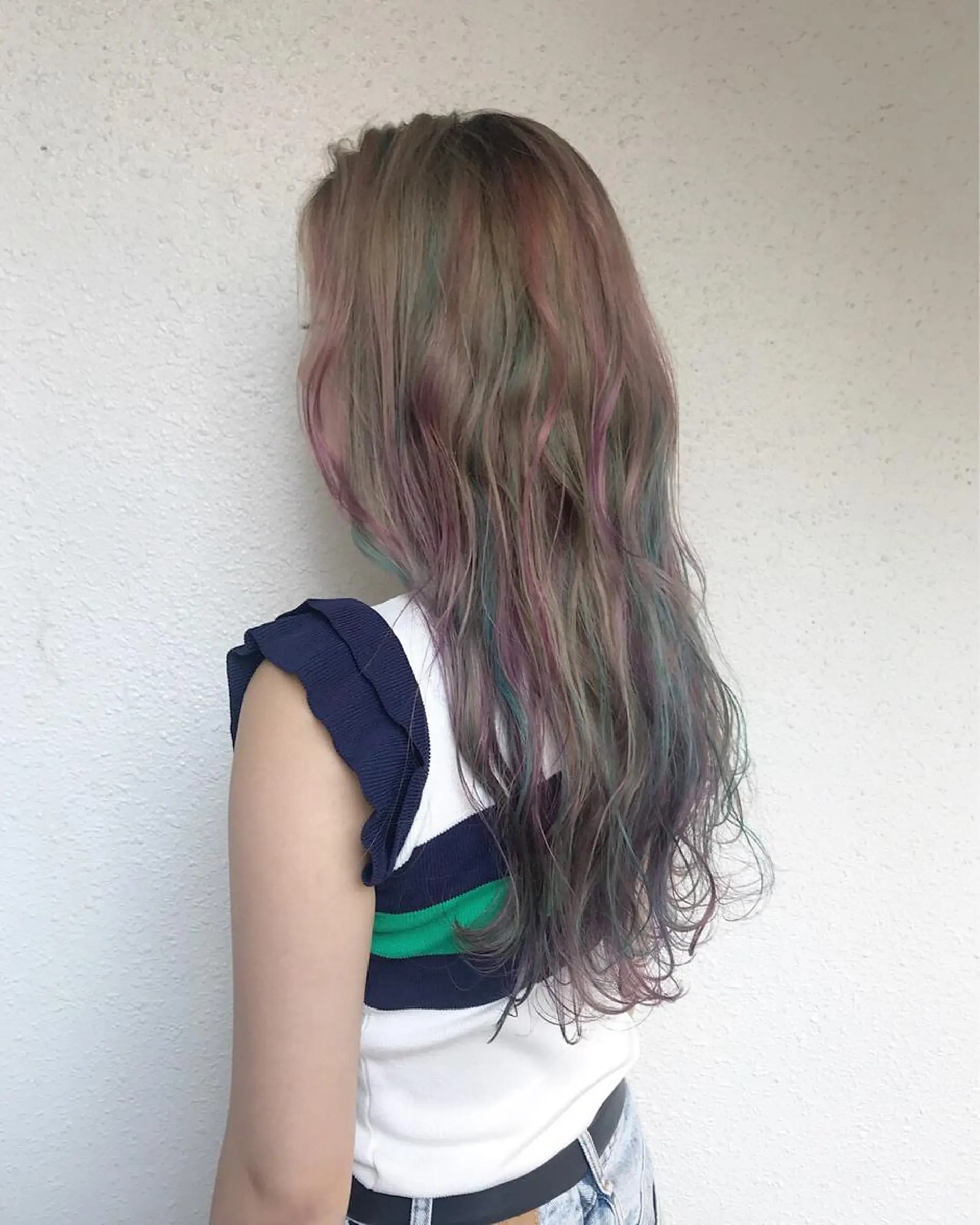 ロング カラー ブリーチ ハイライトカラー ユニコーンカラー ハイライト インナーカラー/天神 ブリーチ/吉田のヘアスタイル