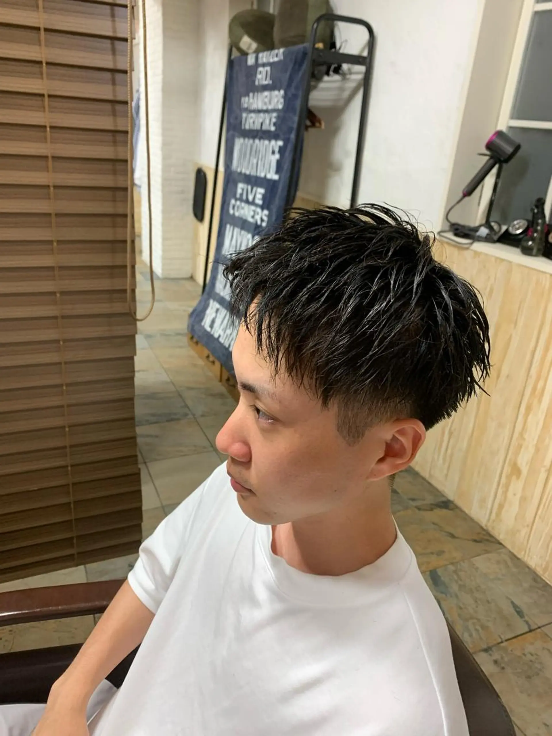ショート メンズ アップバング ショートヘア カット フェードカット/メン ズパーマ/森巧真のヘアスタイル