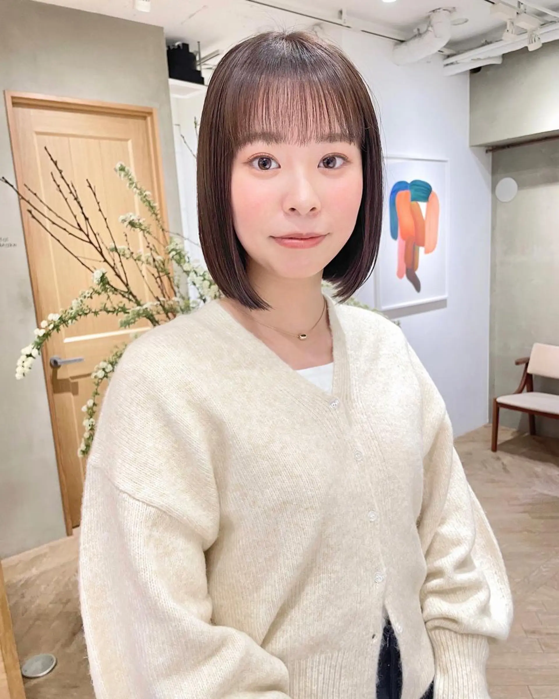 ミディアム カラー ブリーチ ケアブリーチ ダブルカラー イヤリングカラー ハイライトカラー カット ヘアカラー トリートメント ボブ/ショート 🌟梅田盛一🌟のヘアスタイル
