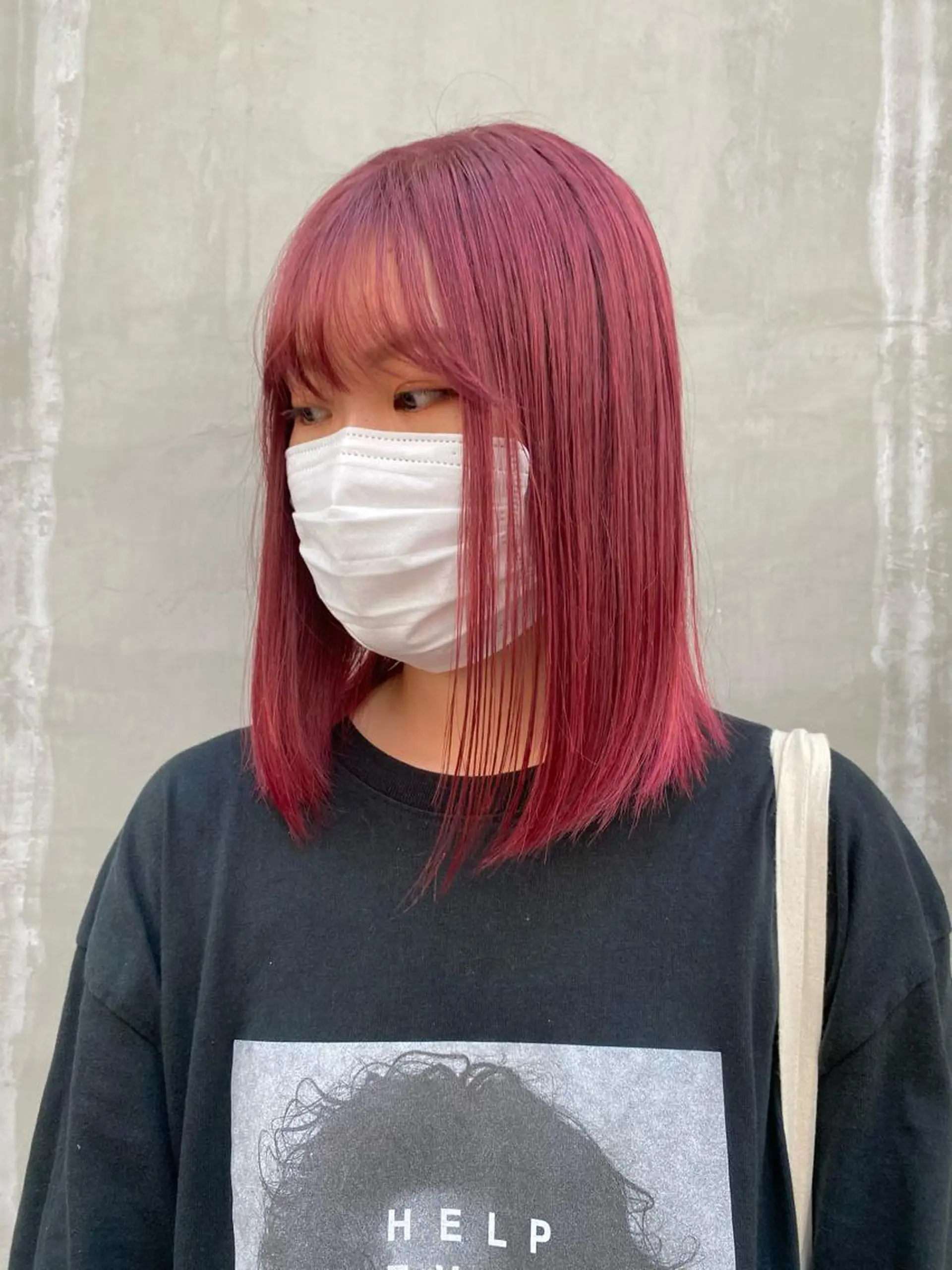 ミディアム カラー ブリーチ ケアブリーチ ピンクカラー 髪質改善 ブリーチなしカラー レイヤーカットのヘアスタイル