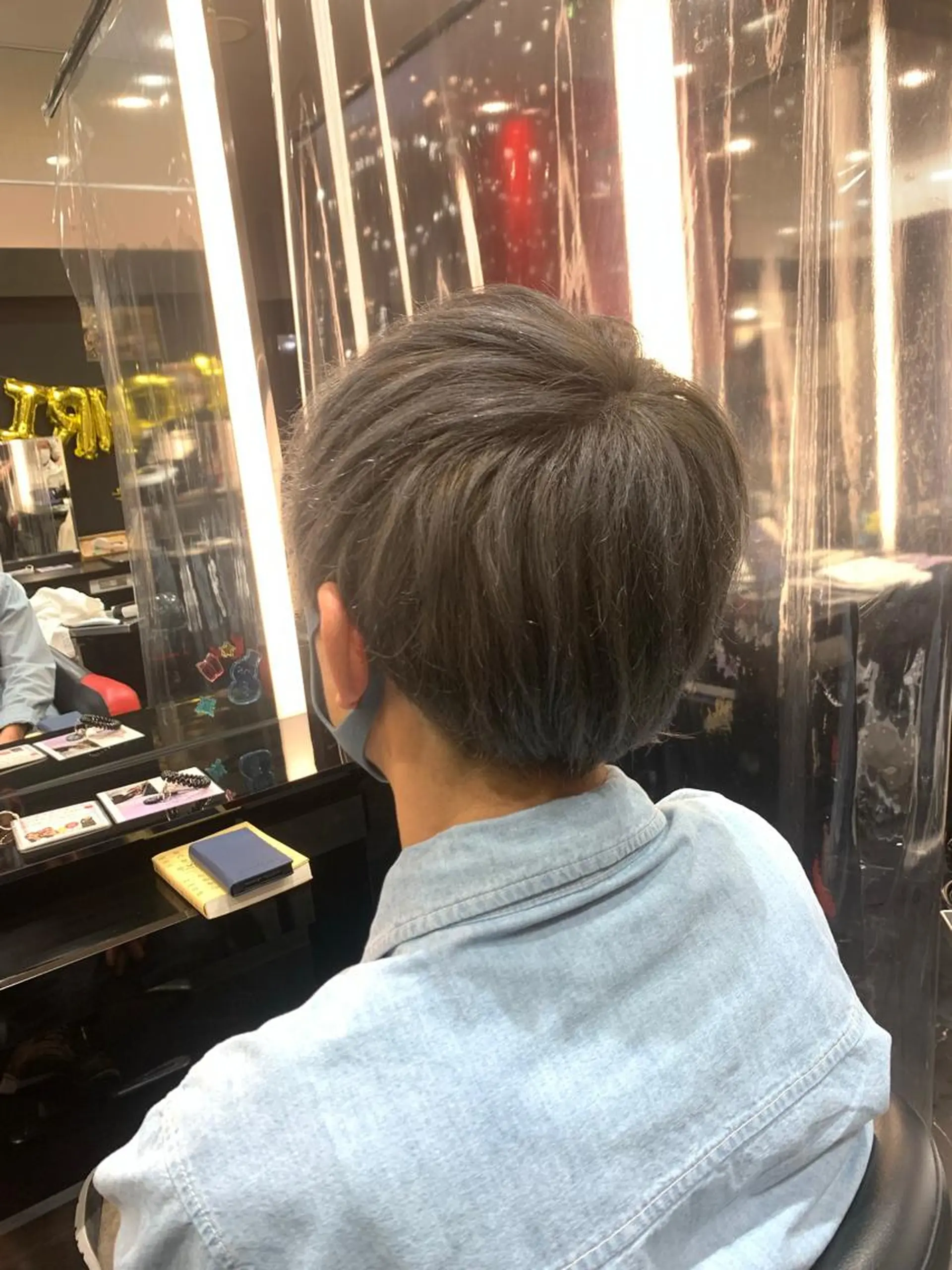 ショート カラー メンズ メンズブリーチ ブリーチ グレージュ 艶髪/白髪ぼかし ヘッドスパ/大野結菜のヘアスタイル