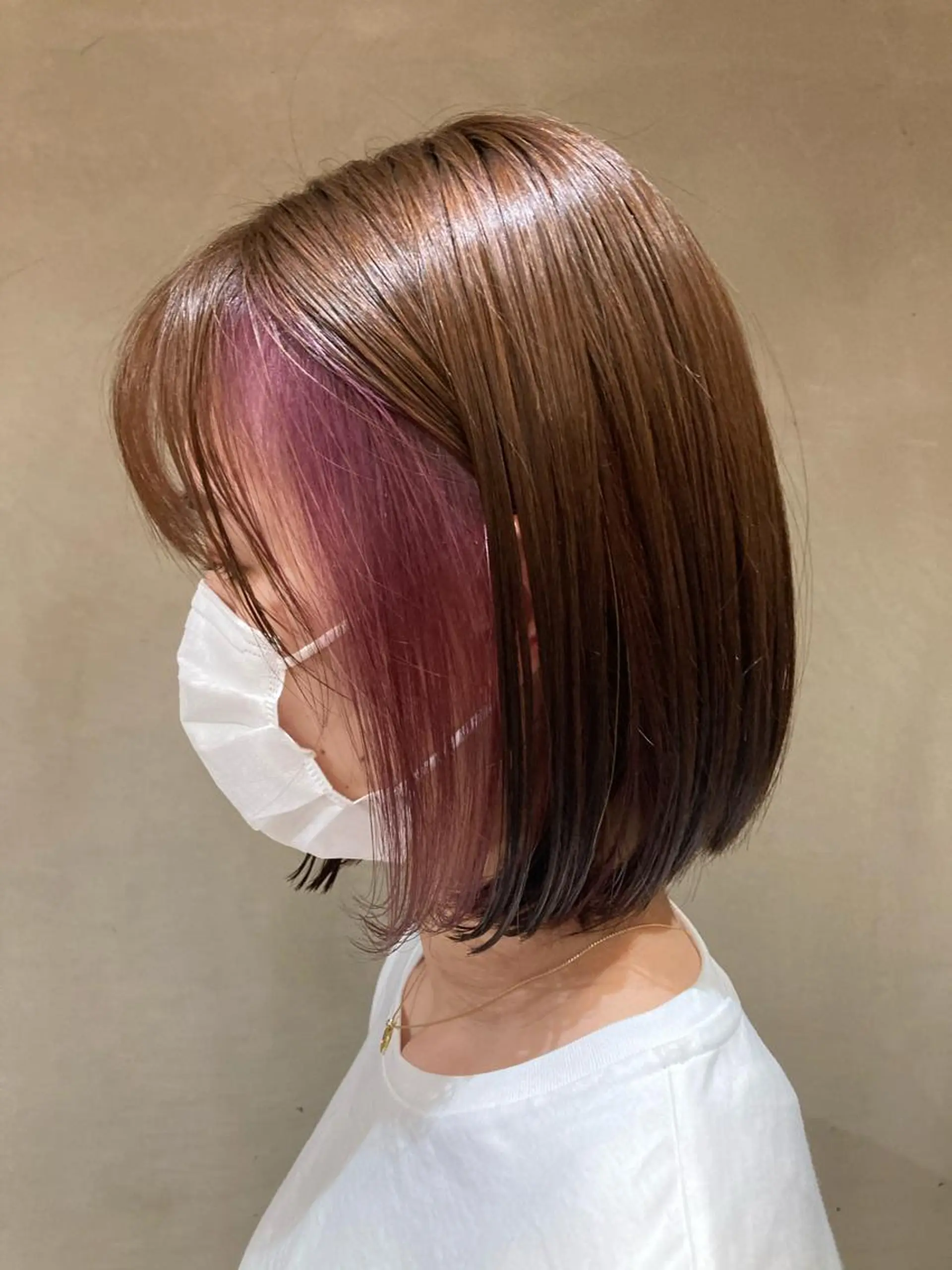ショート カラー インナーカラー ラベンダーカラー ピンクカラー ピンクラベンダー ヘアカラー トリートメント 髪質改善/痛ませ ないカラー/西村航大のヘアスタイル