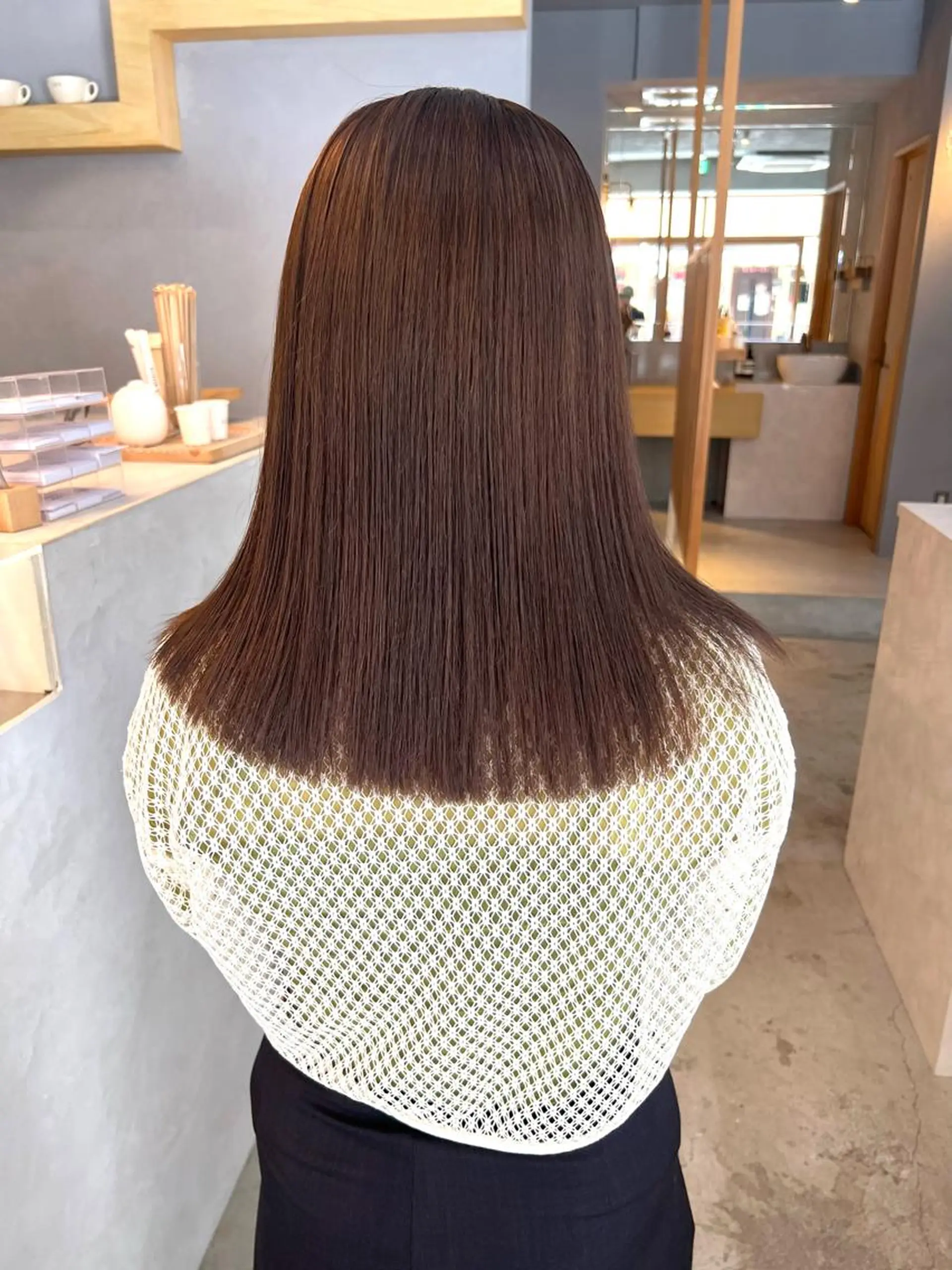 ミディアム カラー ブラウンカラー マロンブラウン オーガニックカラー ヘアカラー iru所属・透明感，髪質改善の プロ☝🏻前田俊樹✨のヘアスタイル