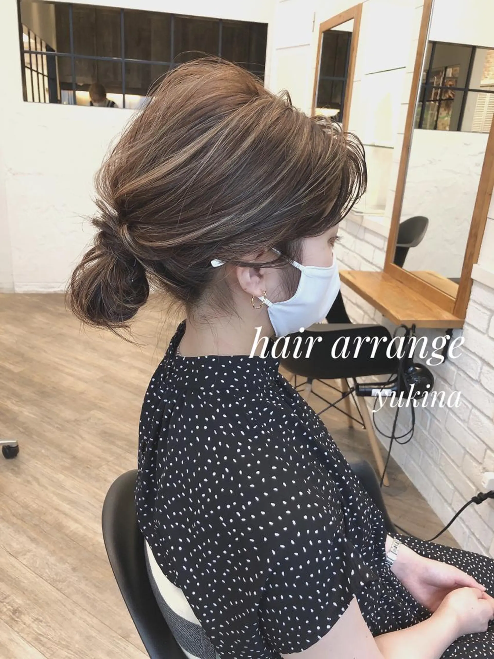 セミロング お団子ヘア ヘアセット Hair Salon BOTTOMS所属・✨透明感ケアカラー✨ 長野ゆきなのヘアスタイル