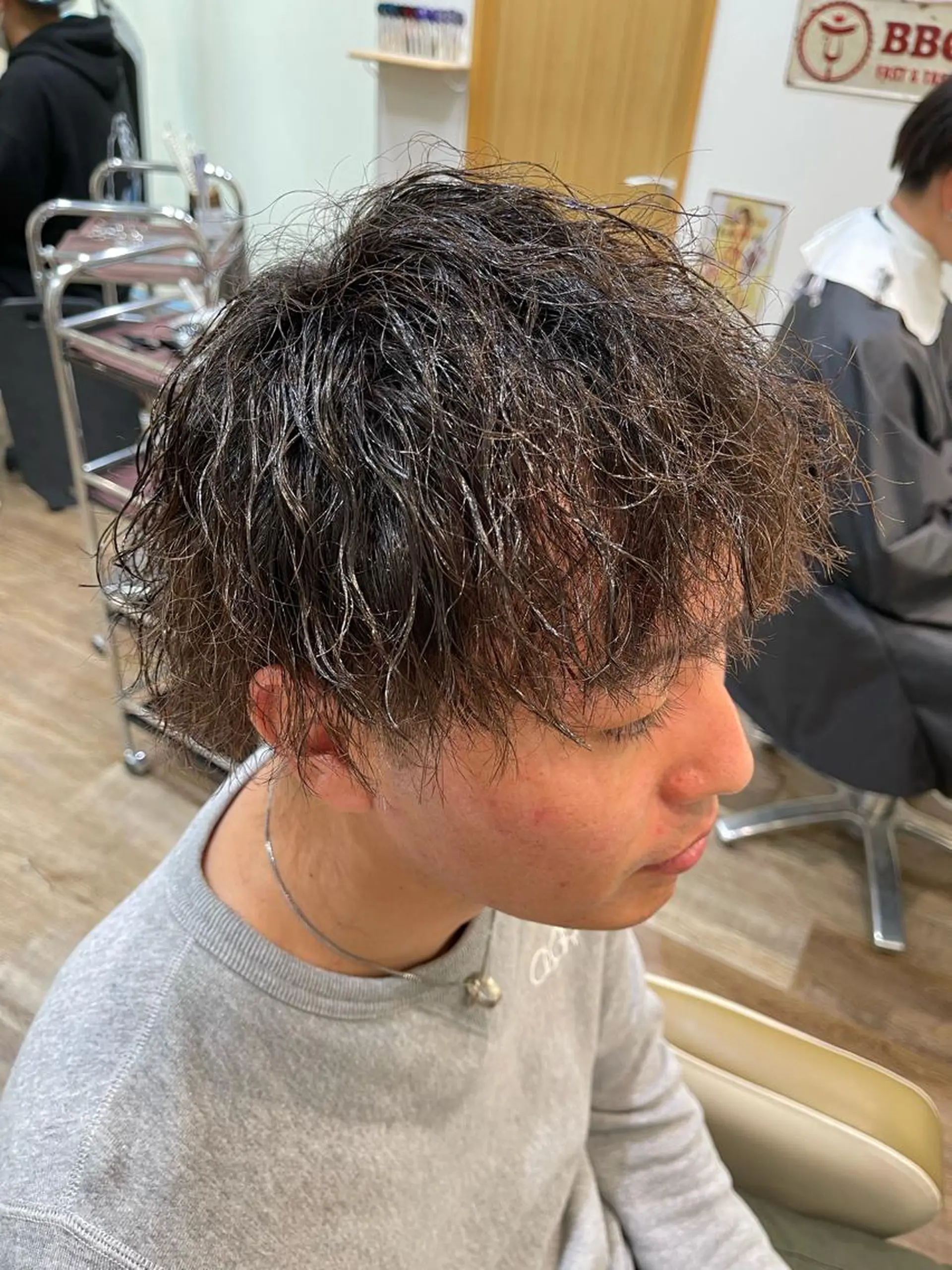 ミディアム パーマ メンズ カット パーマ メンズパーマ 北原寿樹のヘアスタイル