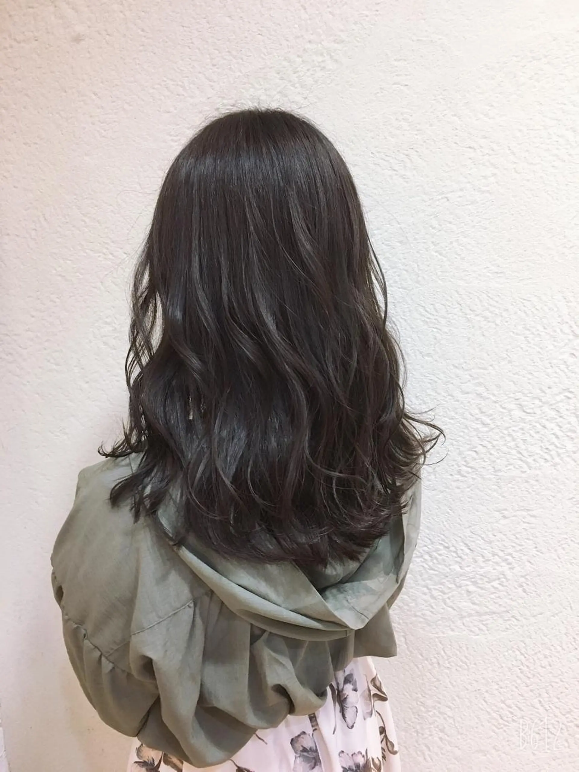 ロング カラー 透明感カラー グレージュ ショートカット パーマ石井のヘアスタイル