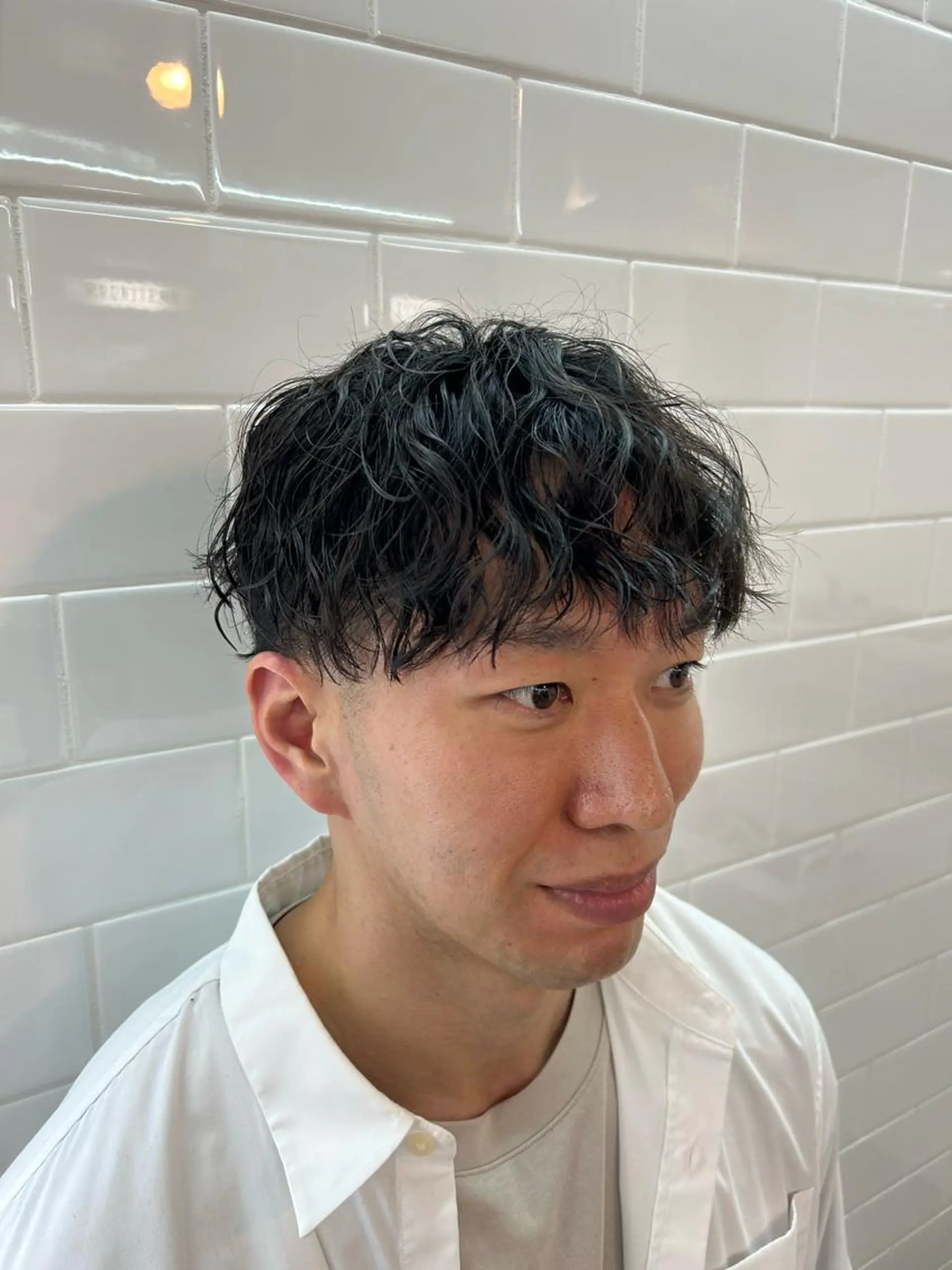 パーマ メンズ 濱田 春瑠のヘアスタイル