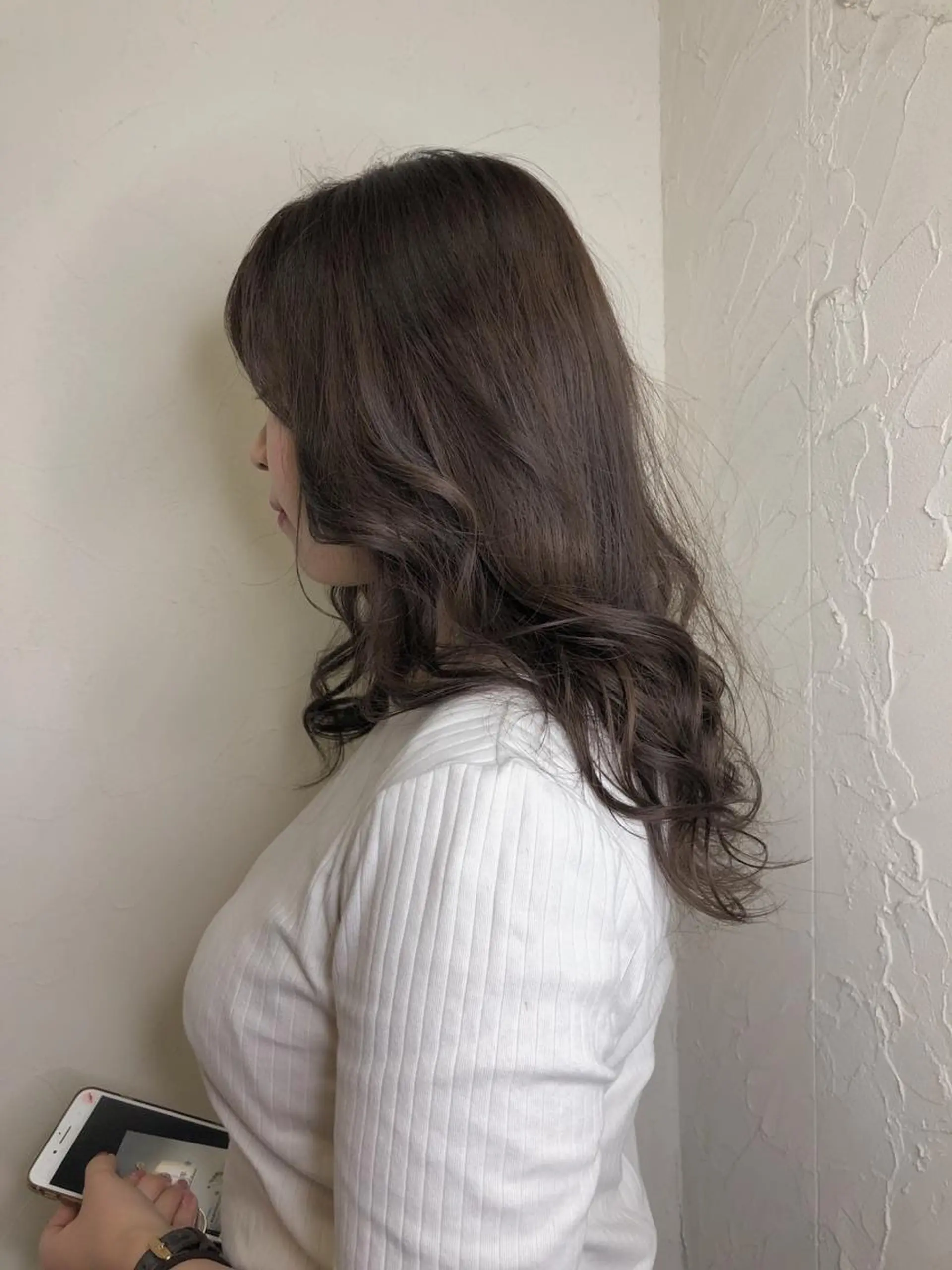 ロング カラー 顔周りカット 久力琴音''透明感 カラー''アレンジのヘアスタイル