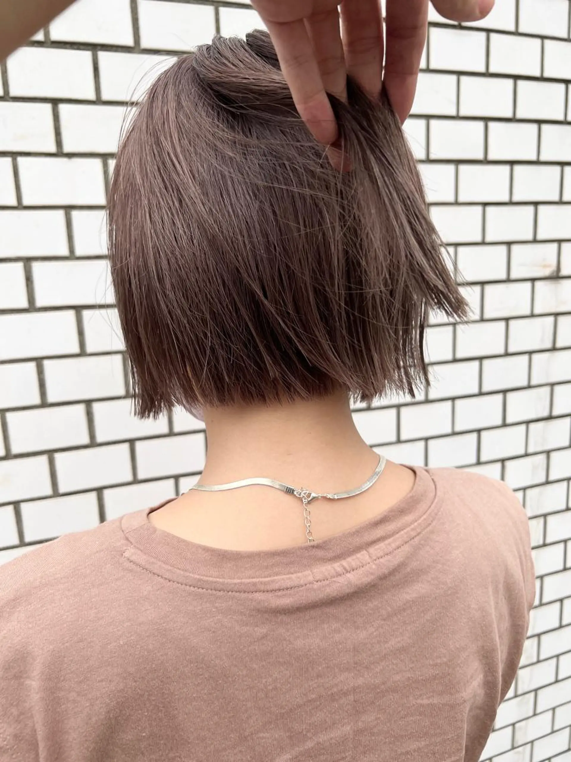 ショート カラー ヘアアレンジ ブリーチ グレージュ 🌿ショートカット/ パーマ/淳平のヘアスタイル
