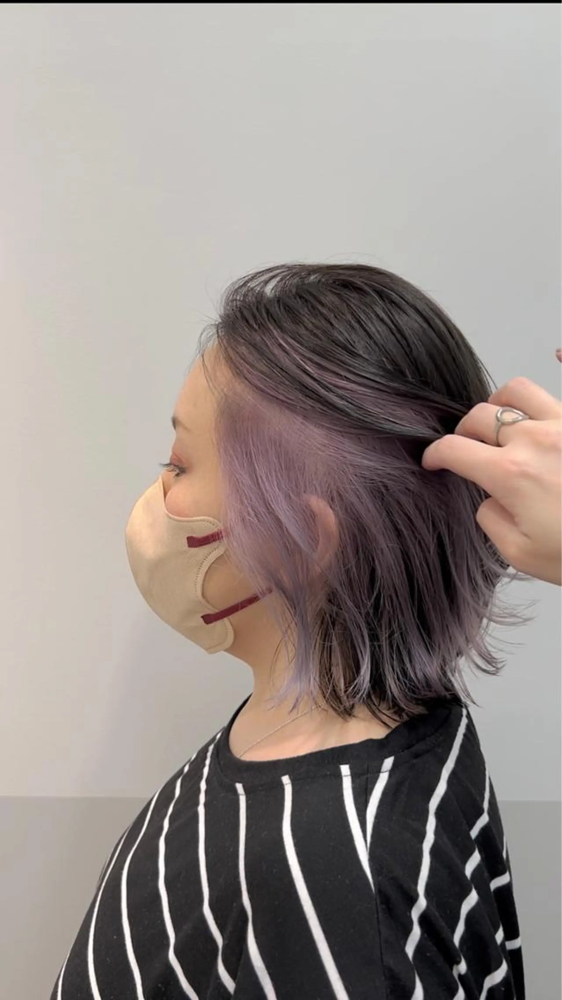 ミディアム ピンクラベンダー トリートメント カット ヘアカラー SALOWIN川崎所属・似合わせレイヤー♡ 美髪縮毛矯正♡ミナエのヘアスタイル