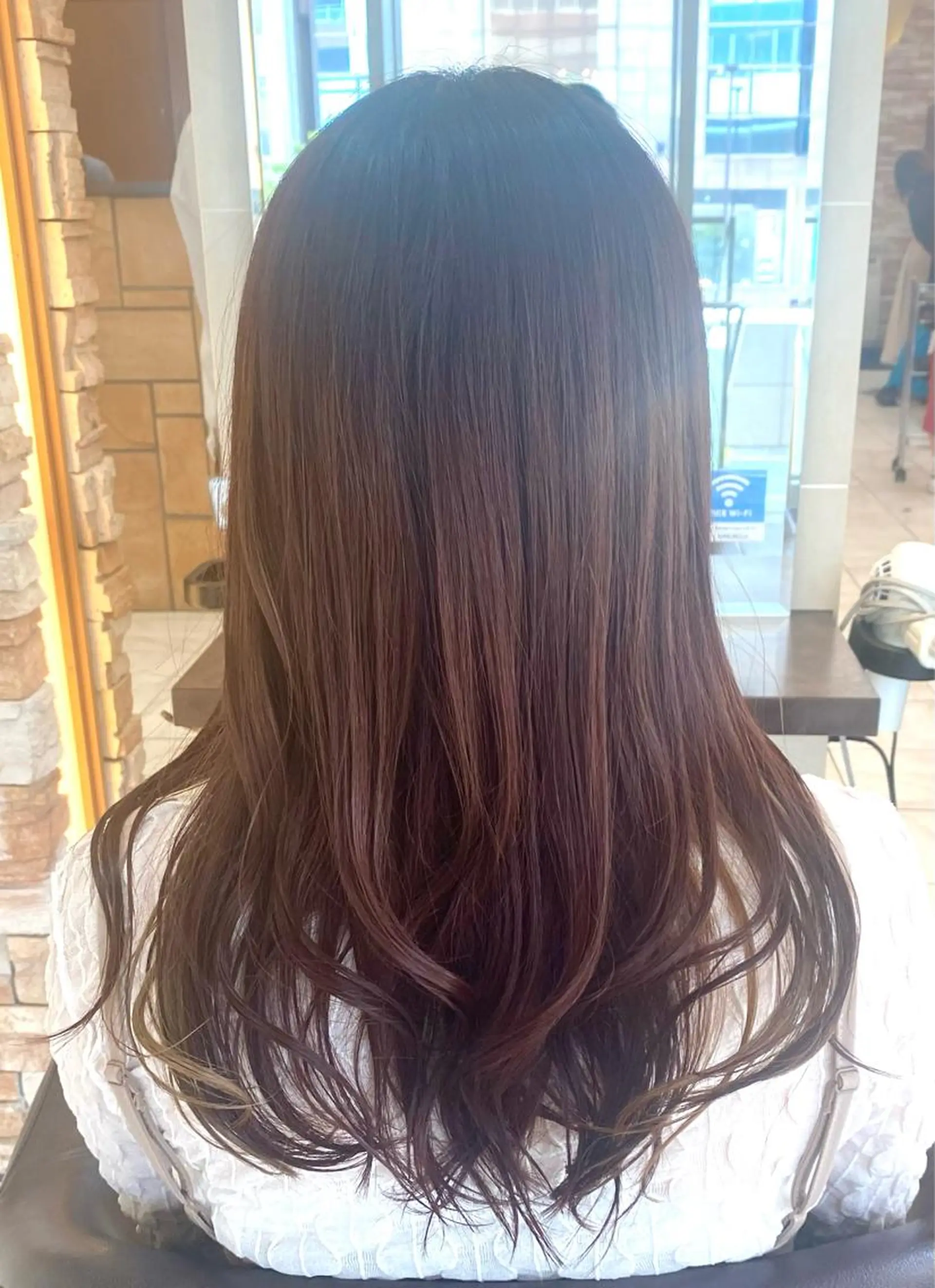 ロング カラー ブラウンカラー ピンクカラー ピンクブラウン 🐰ツヤ感カラー🐰 ななこのヘアスタイル