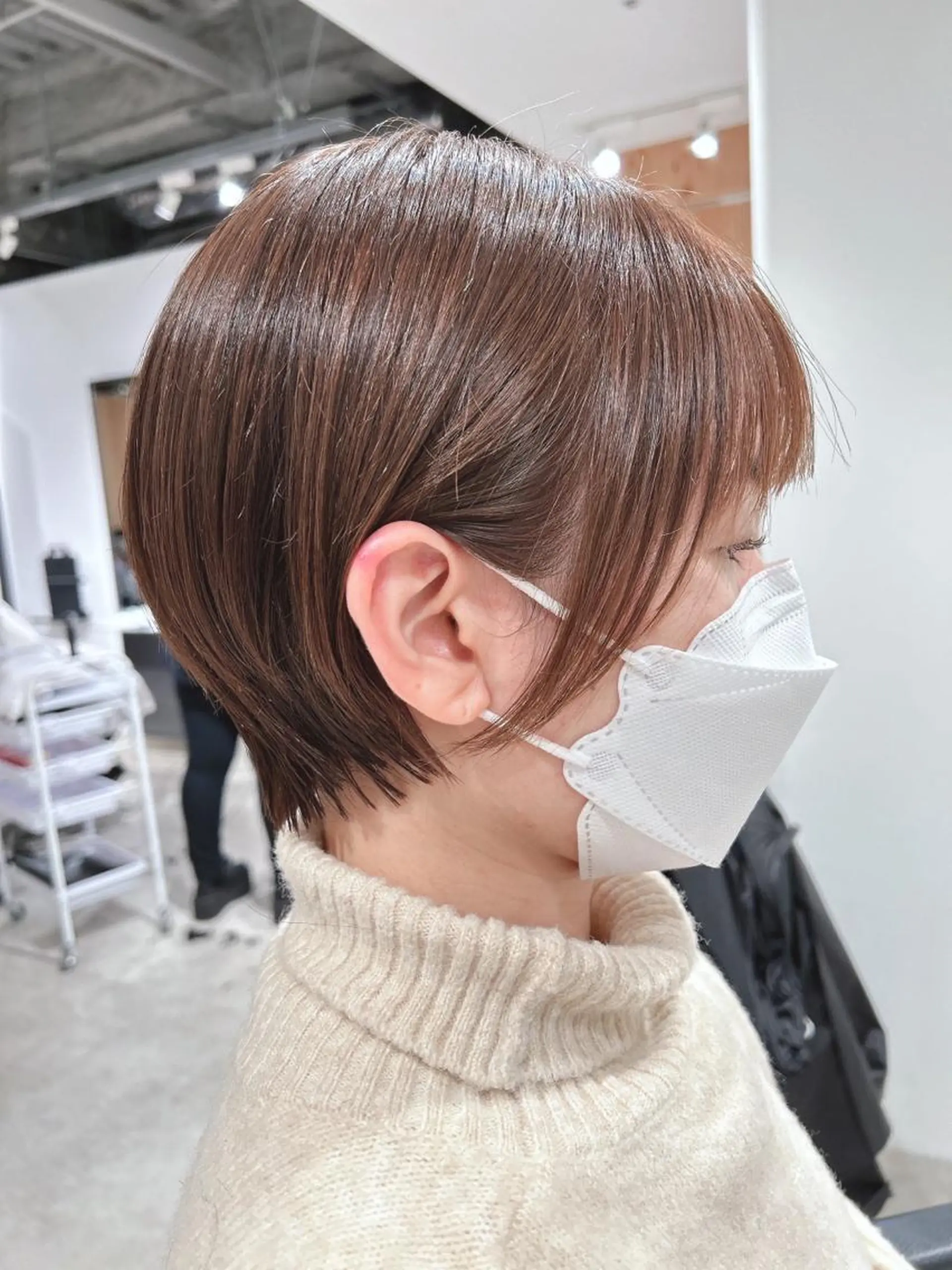 ショート カラー ベージュカラー ショートヘア カット ヘアカラー トリートメント ヘッドスパ GO TODAY SHAIRE SALON 渋谷モディ所属・スキバサミを使わない カット🌼唯🌼のヘアスタイル