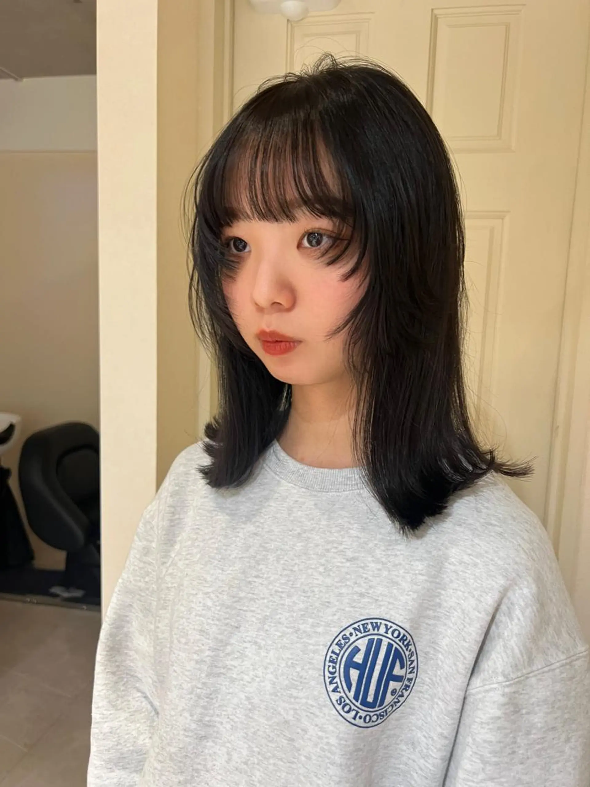 ミディアム カラー ヘアアレンジ カット ヘアカラー トリートメント ヘアセット hotely所属・✨まとまるボブ/ 切りっぱなし/ユキナのヘアスタイル