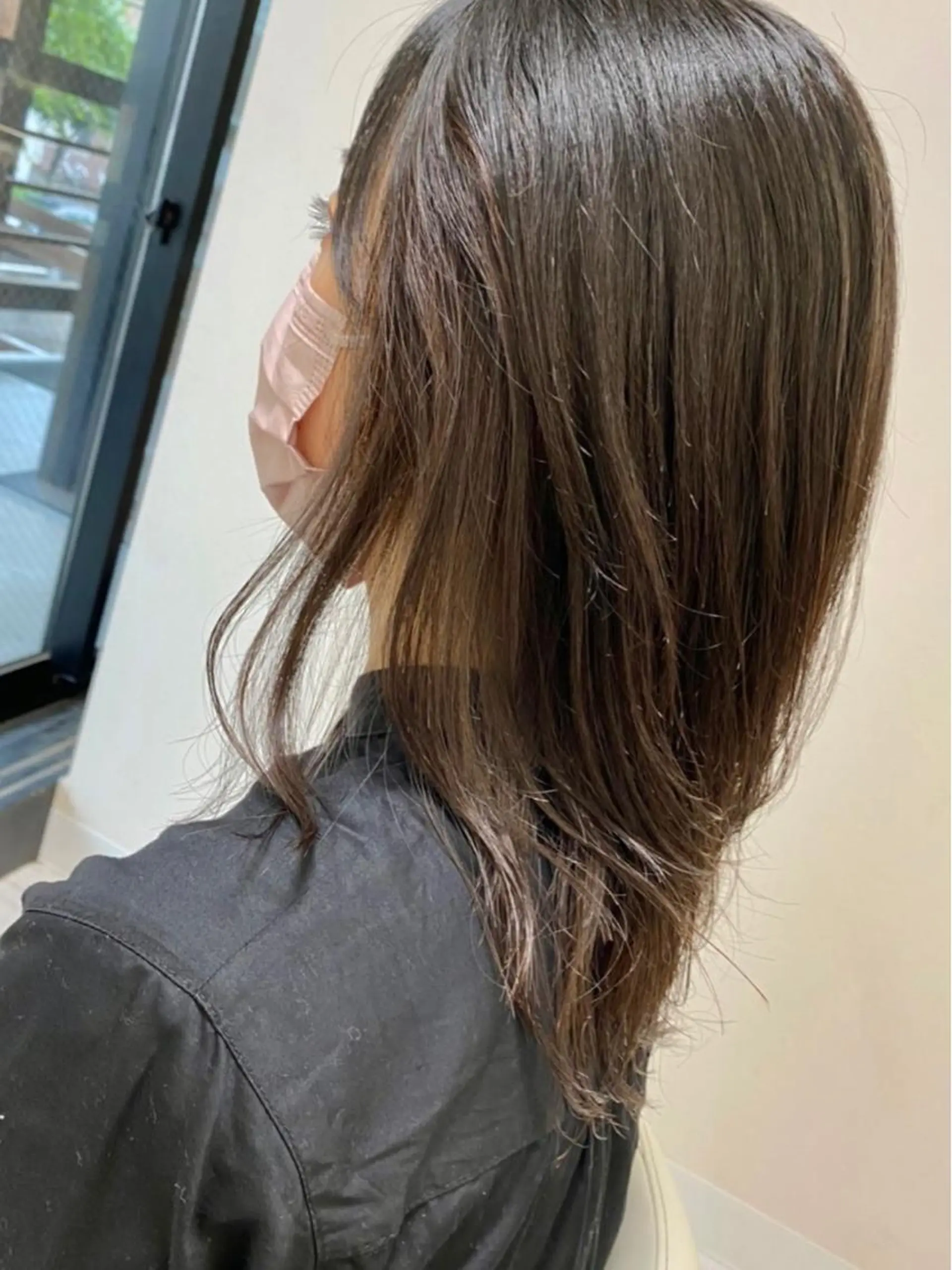 セミロング カラー イヤリングカラー カット ヘアカラー ママ美容師 *ヒマワリのヘアスタイル