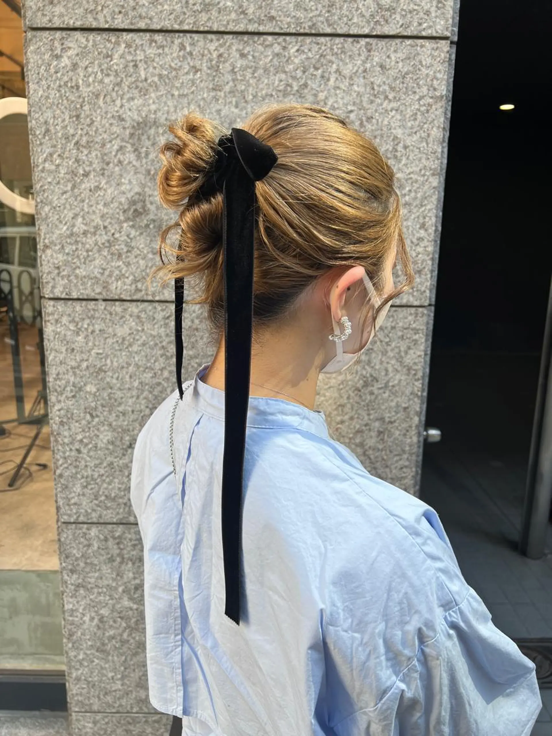 セミロング ヘアアレンジ ヘアセット ノイシキ サキのヘアスタイル