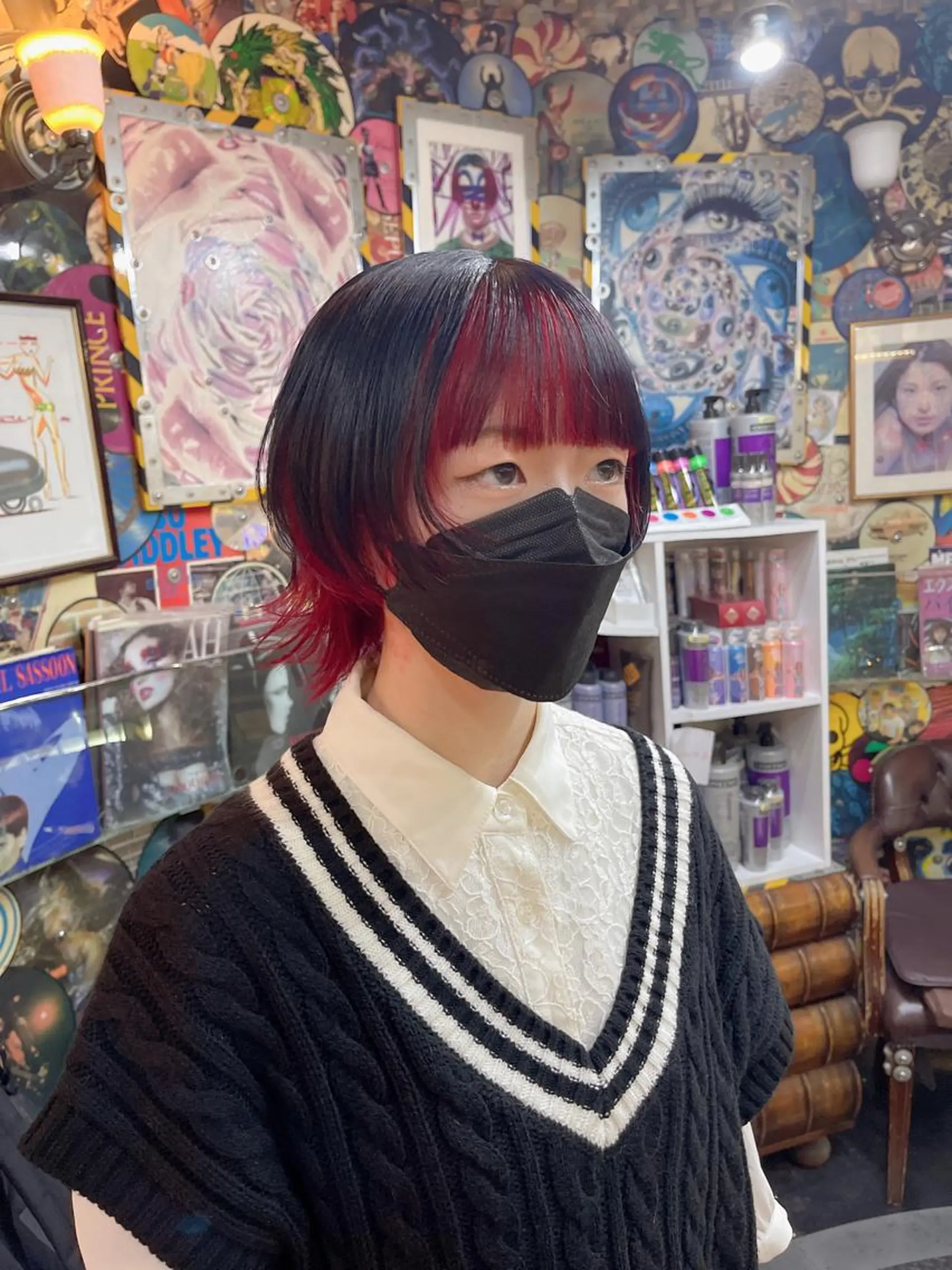 ショート カラー ヘアアレンジ インナーカラー ウルフカット haco+所属・🌈派手髪エクステ ブレイズ🌈ひろとのヘアスタイル