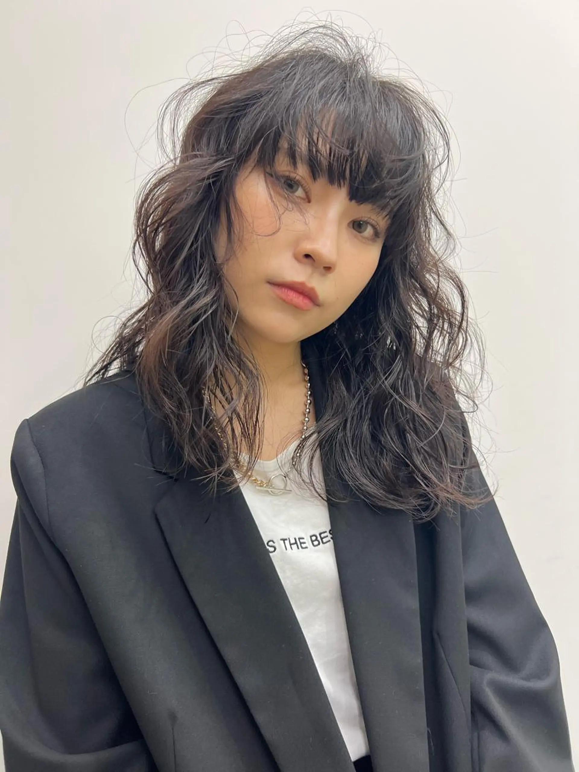 ロング ピンクブラウン パーマ 透明感カラー/カット 髪質改善/森栄範のヘアスタイル