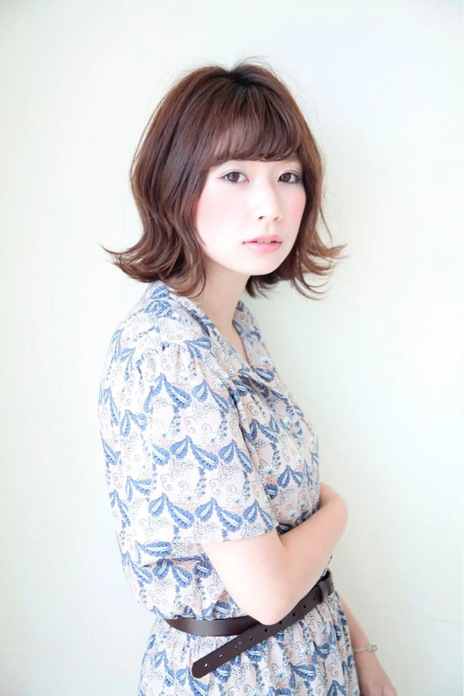 ミディアム ボブ 外ハネヘア 永田 志織のヘアスタイル