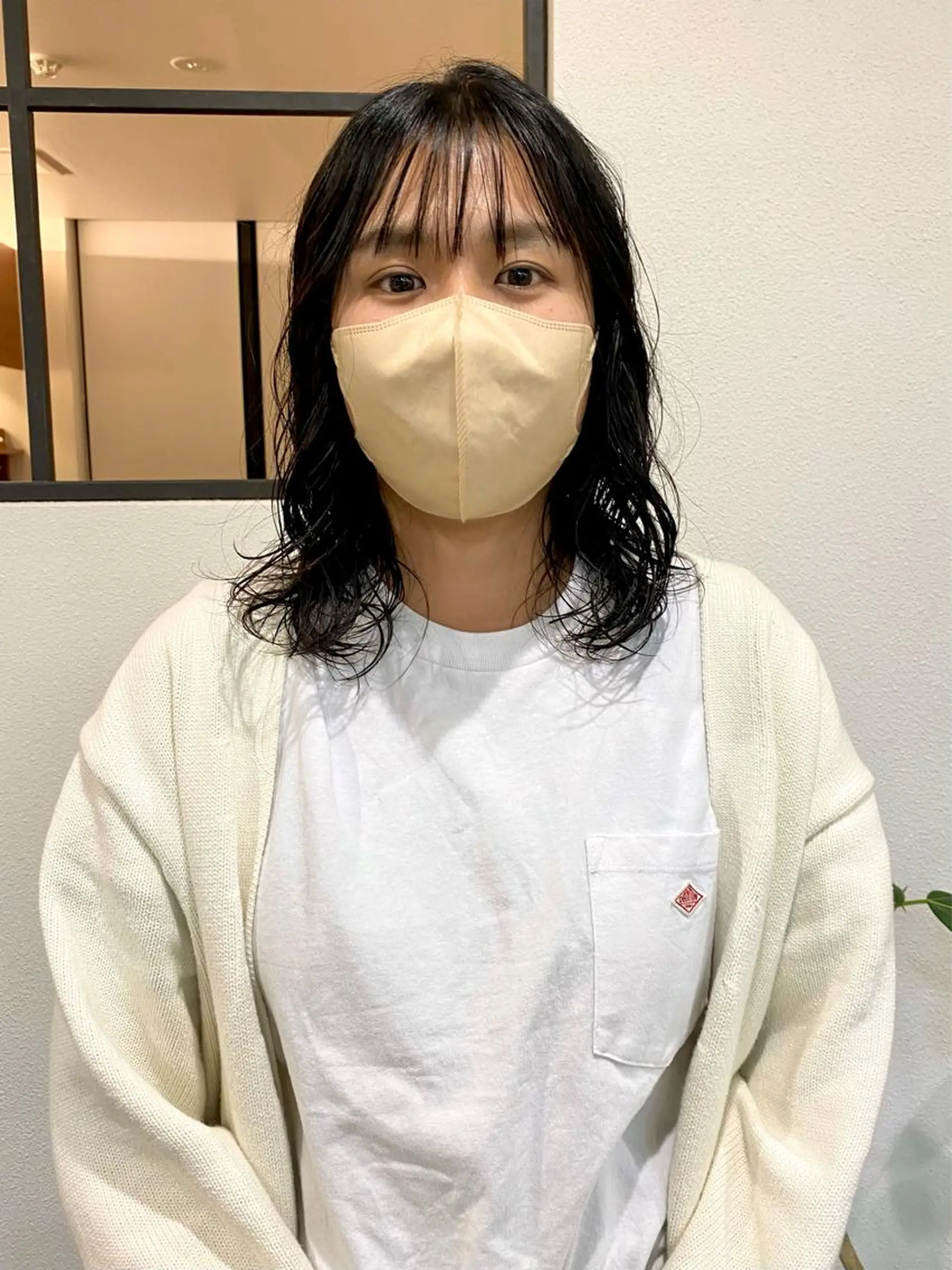 ミディアム パーマ カット ヘアカラー トリートメント 店長　ショート& パーマ　坂本のヘアスタイル
