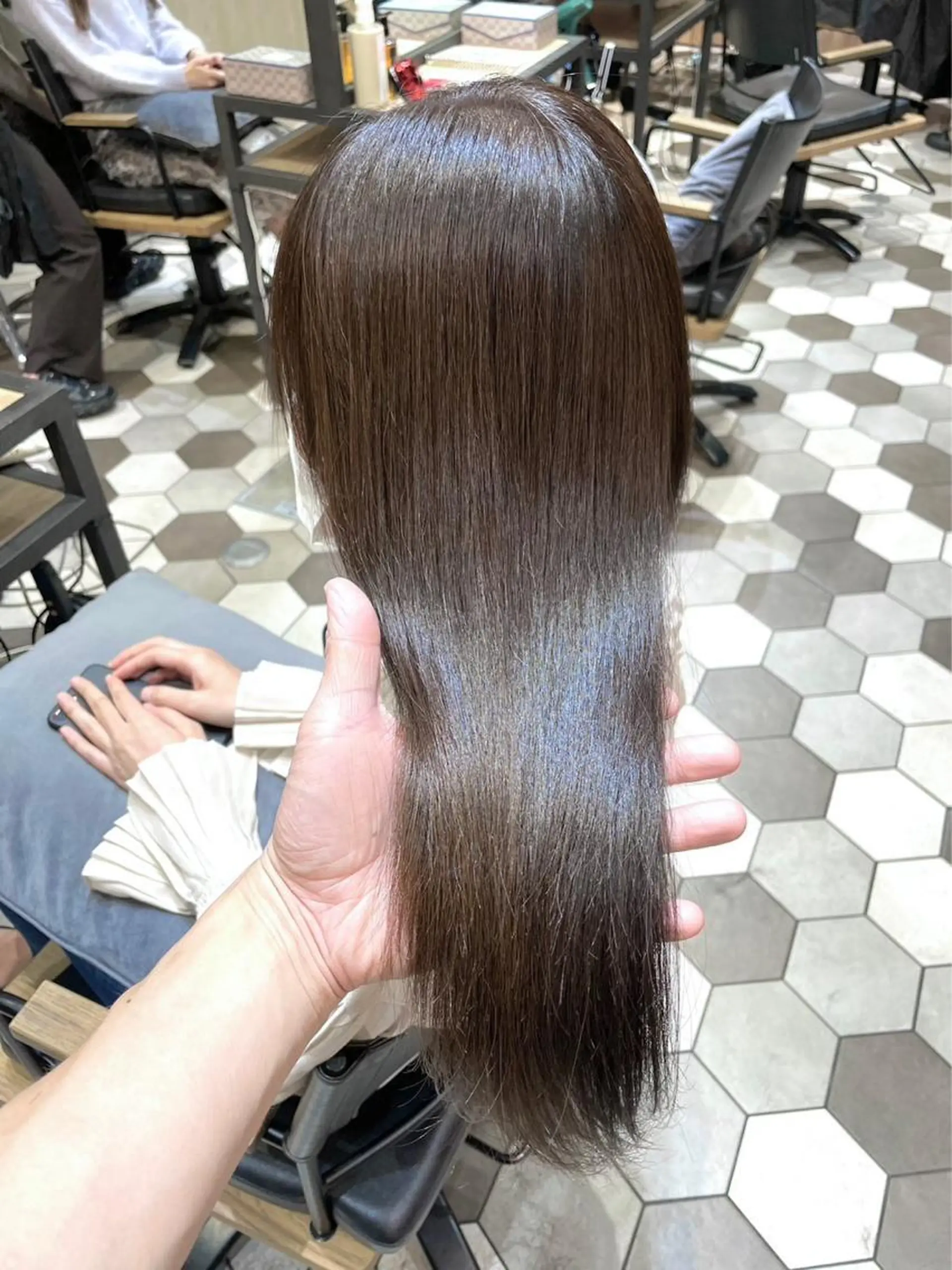 ロング カット 縮毛矯正 韓国風🫧髪質改善 村上　蒼生のヘアスタイル