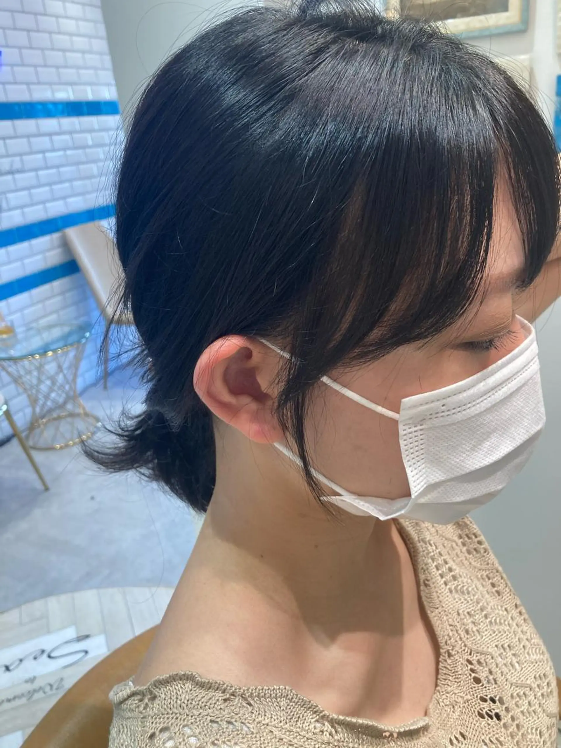 ミディアム ヘアアレンジ エギョモリ 韓国風ヘア おくれ毛 小顔カット Loom .by Sea  ルームバイシー所属・レイヤー/前髪/ 韓国/CHIHIROのヘアスタイル