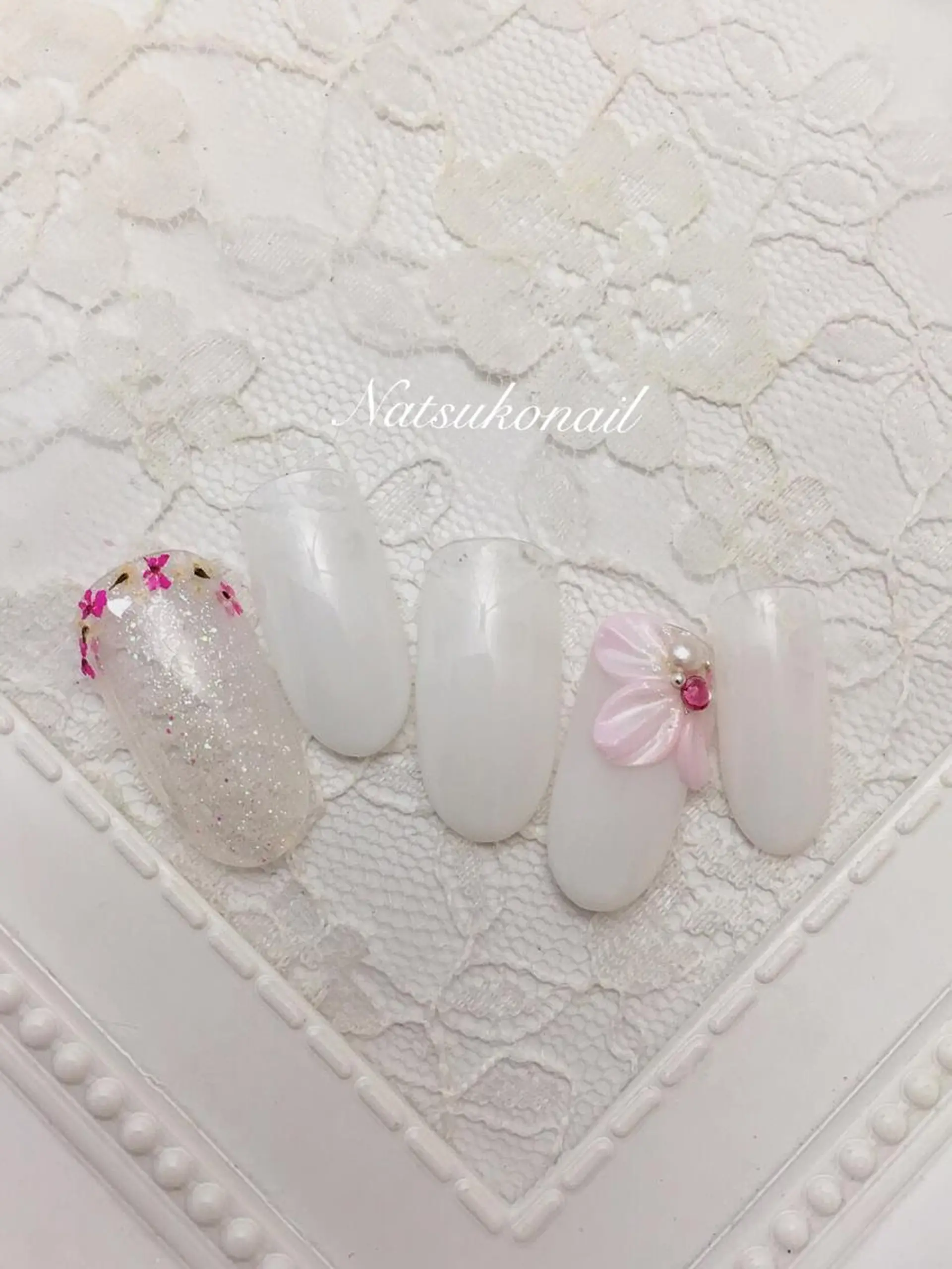 ショート ネイル 桜ネイル NATSUKO NAILのネイルデザイン