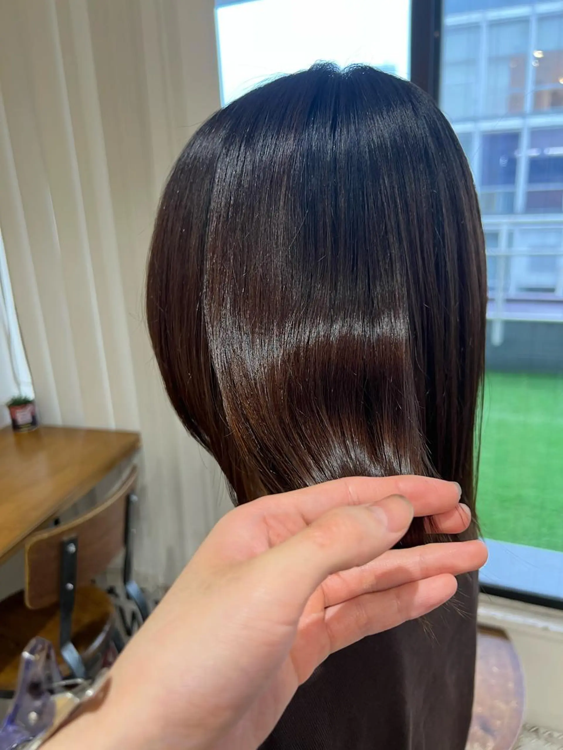 ミディアム 髪質改善 トリートメント 縮毛矯正 トリートメント ヘアセット 金子 廉のヘアスタイル