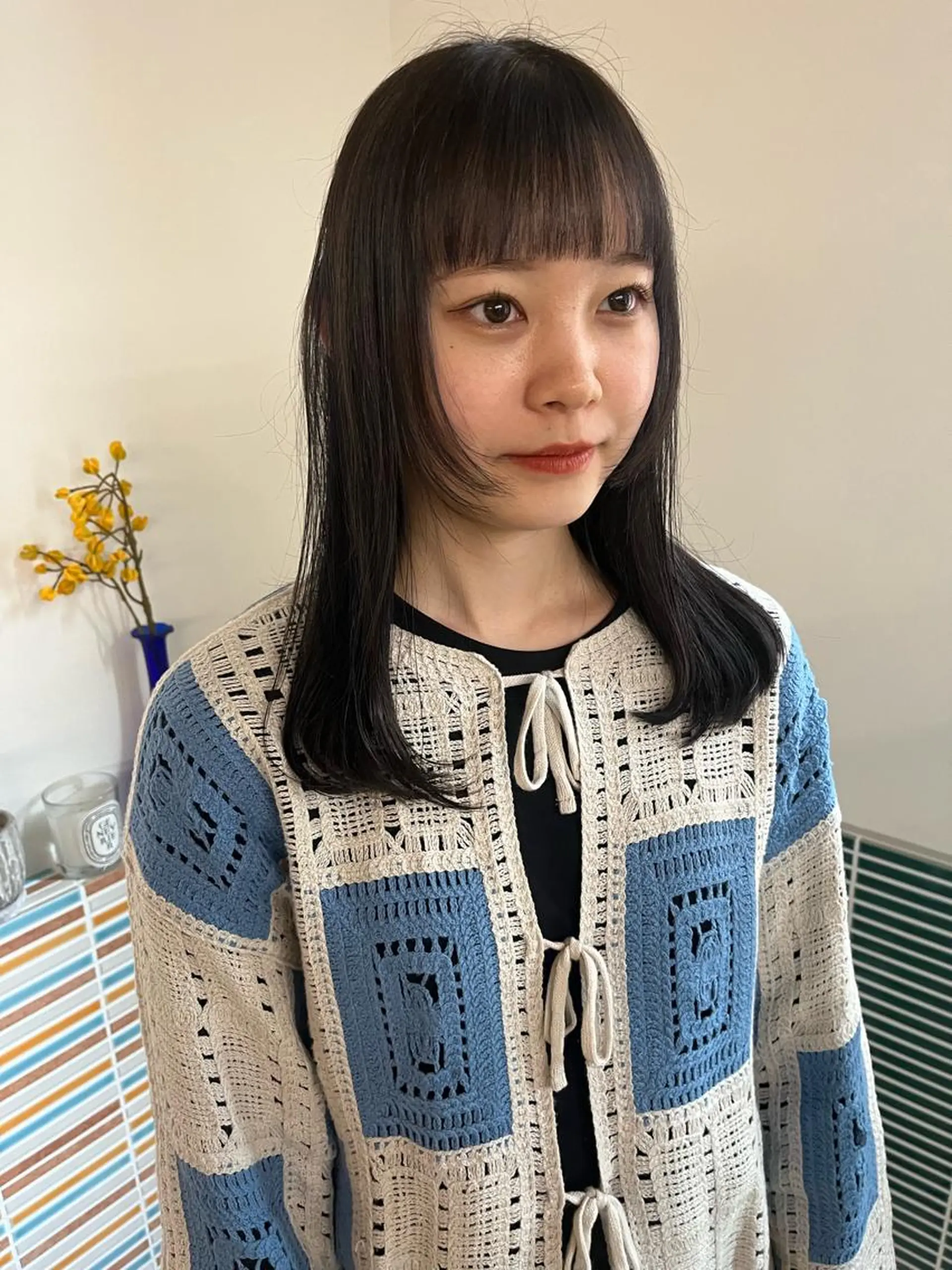 ミディアム カラー 透明感カラー レイヤーカット カット ヘアカラー トリートメント 🩷ハイトーン透明感 レイヤー🩷ユリカのヘアスタイル