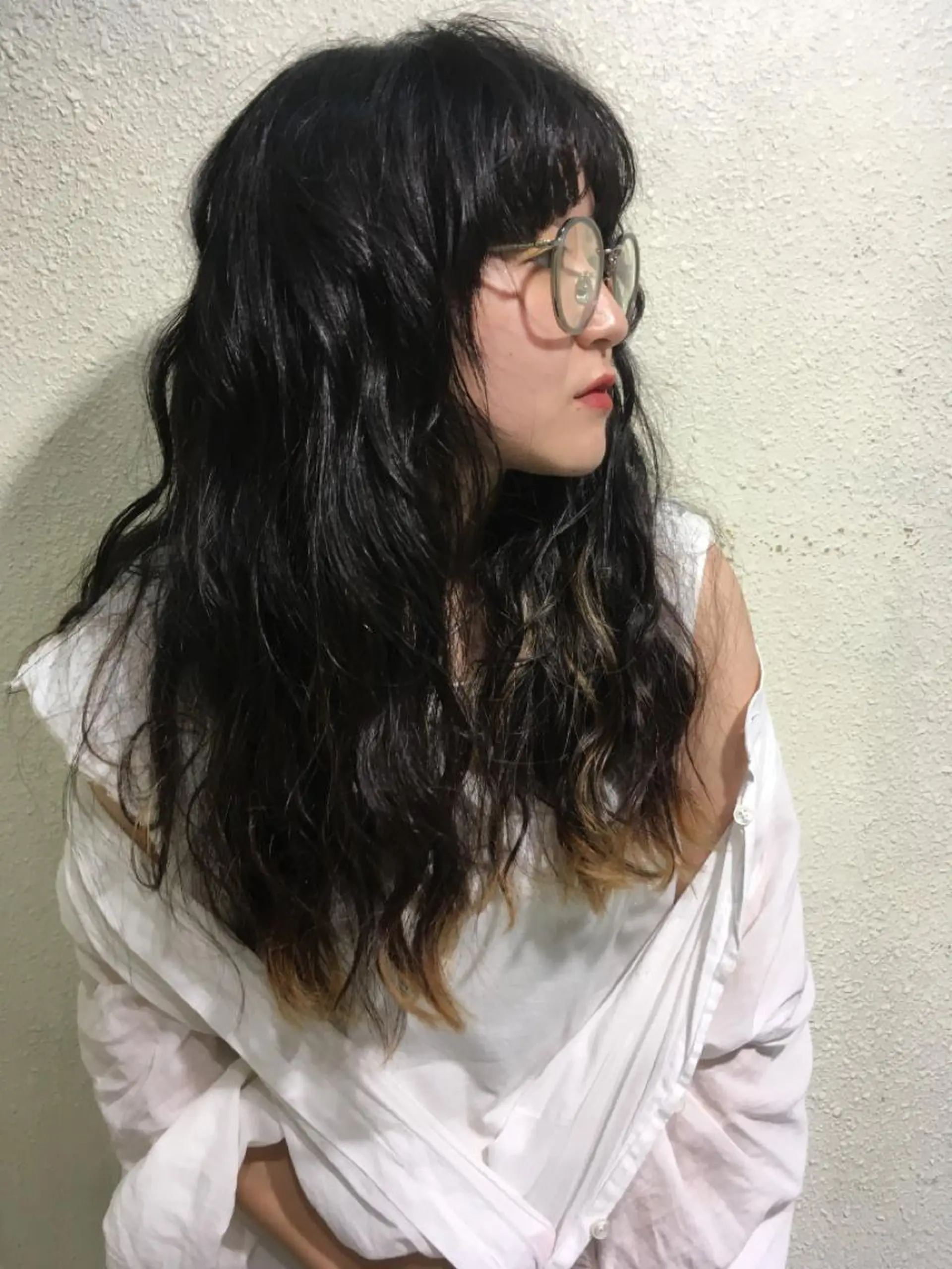 ロング カット パーマ ヨナイ チヒロのヘアスタイル