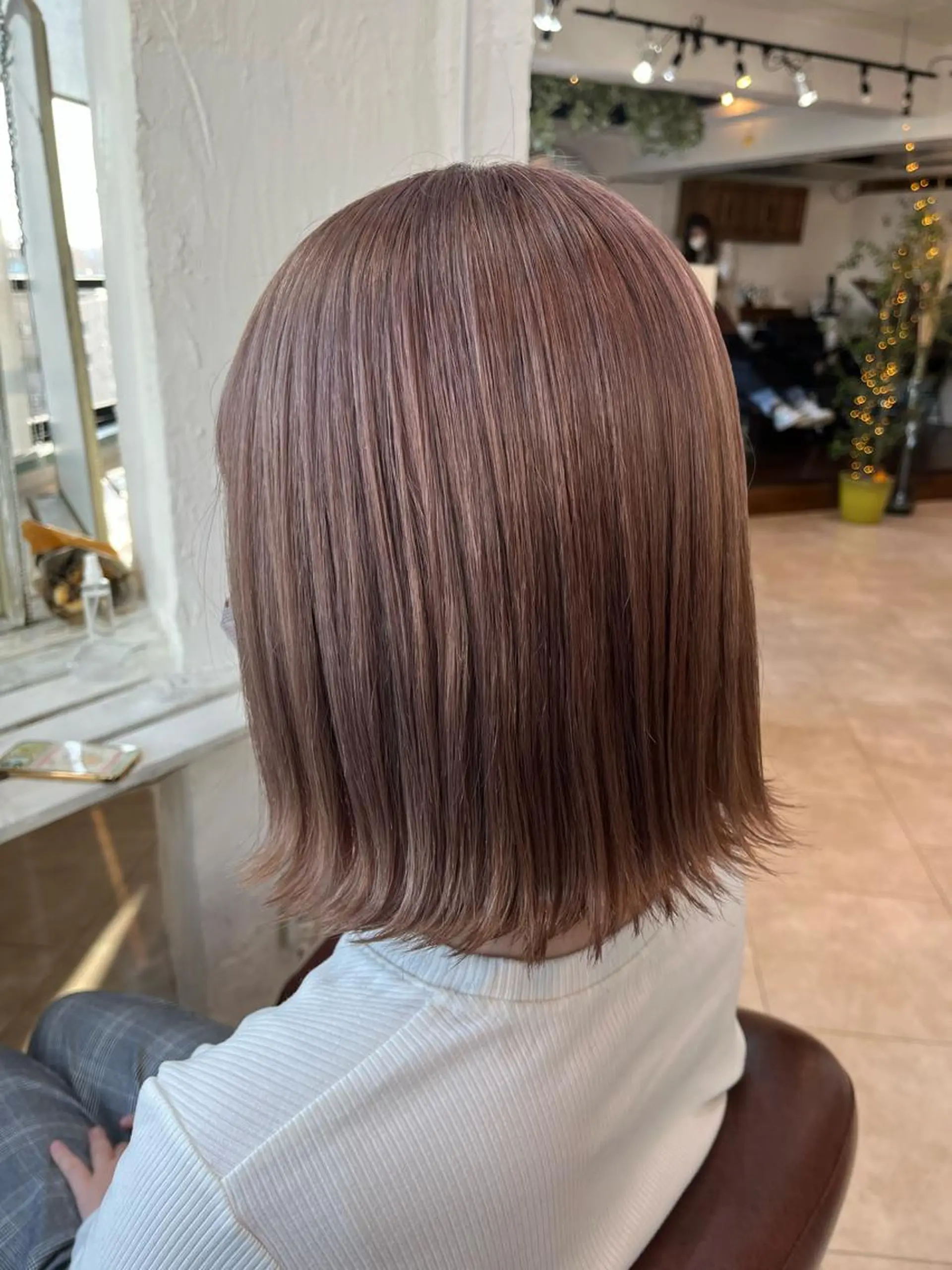 ミディアム カラー ベージュカラー ピンクカラー ピンクベージュ 💛ハイトーン💛 りむのヘアスタイル