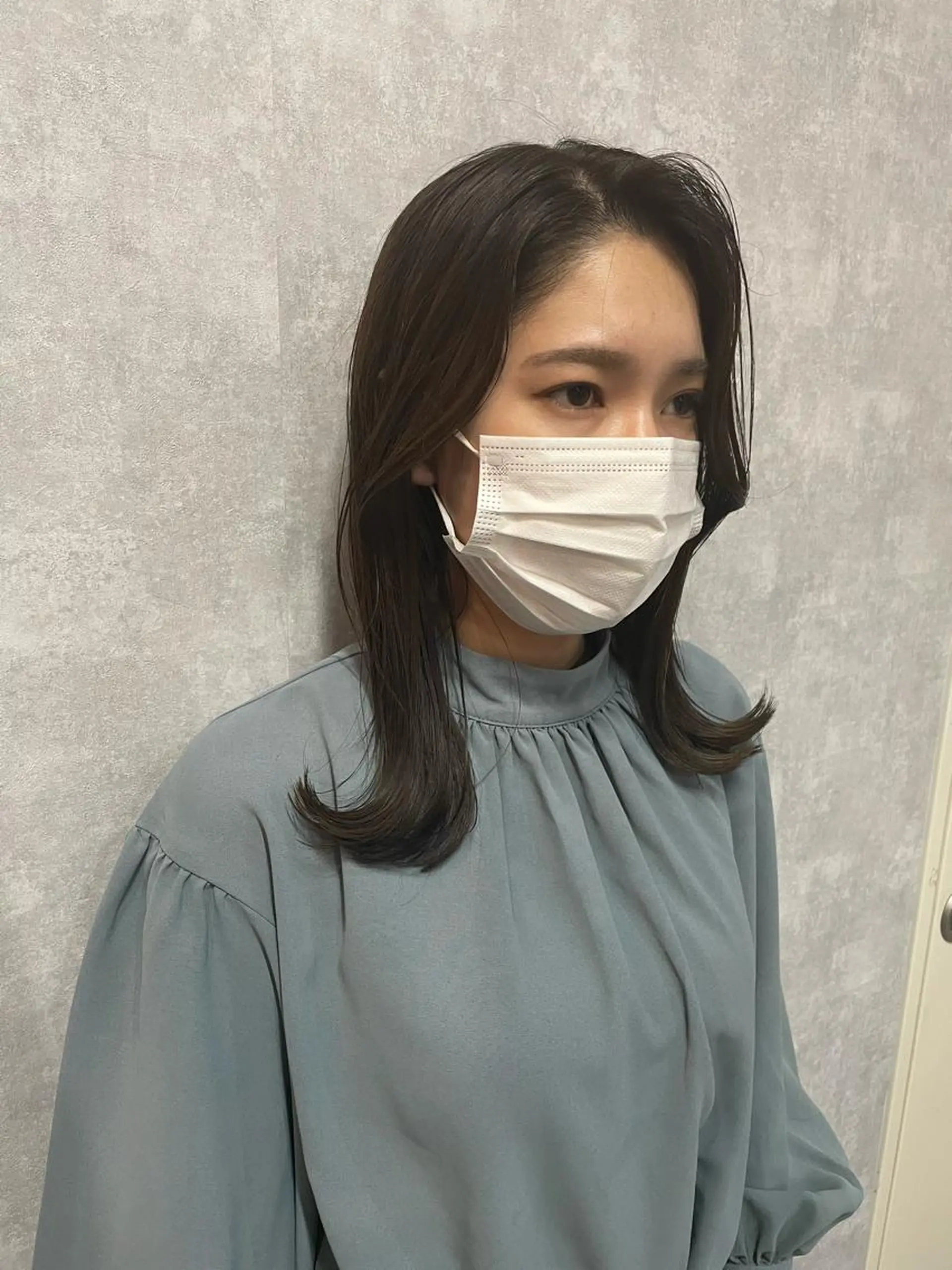 ミディアム 切りっぱなしボブ ショートボブ ミディアムパーマ アッシュ ボブ カット ヘアカラー トリートメント C’LD hair produce /シールドヘア所属・モテ髪/ボブ/ショー ト/アダチフウトのヘアスタイル