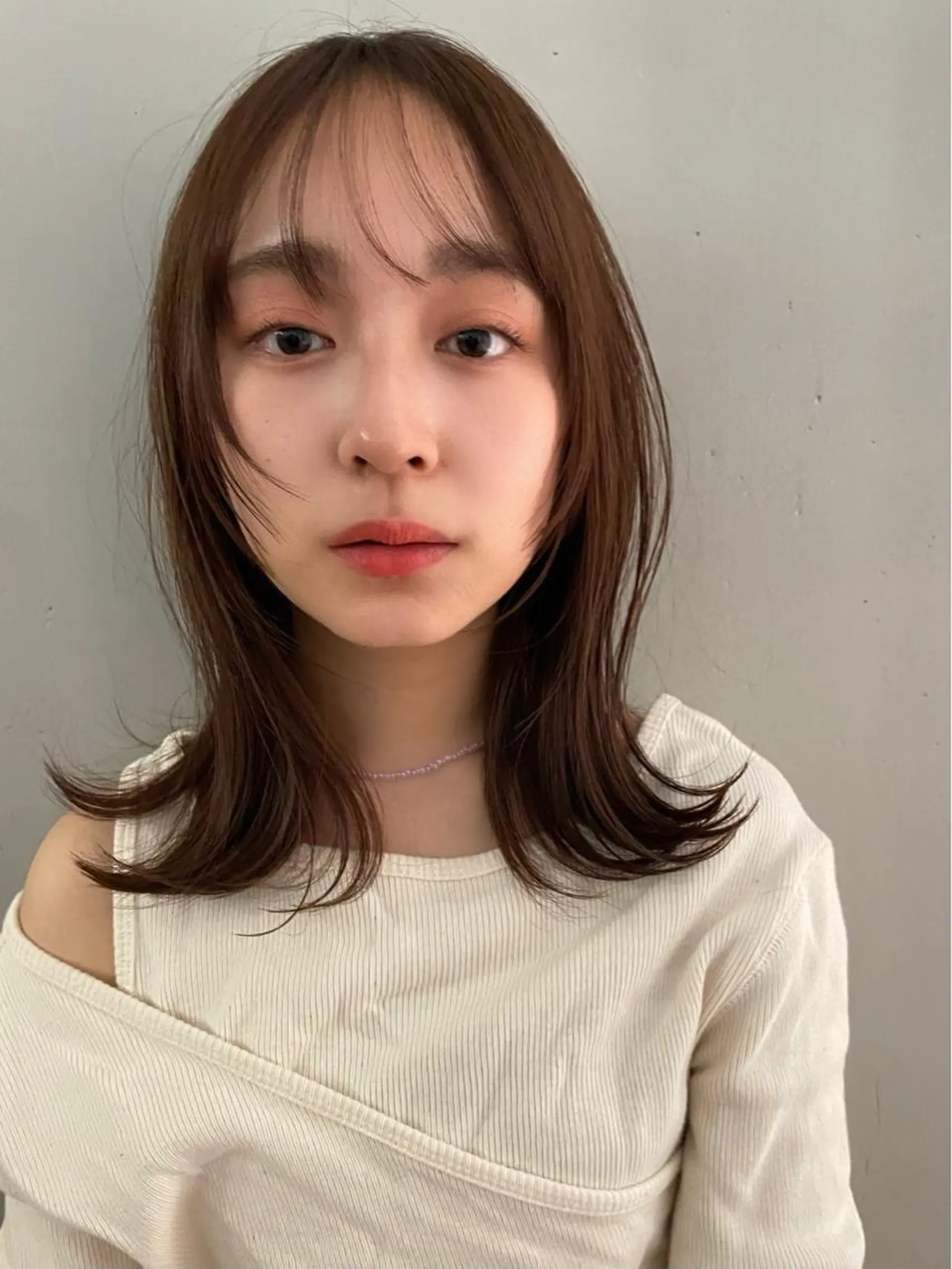 ミディアム カラー ボブ くびれヘア 顔まわりレイヤー 韓国風ヘア レイヤーカット カット ヘアカラー トリートメント 卒業式受付中🌻 肥田亜沙美のその他イメージ