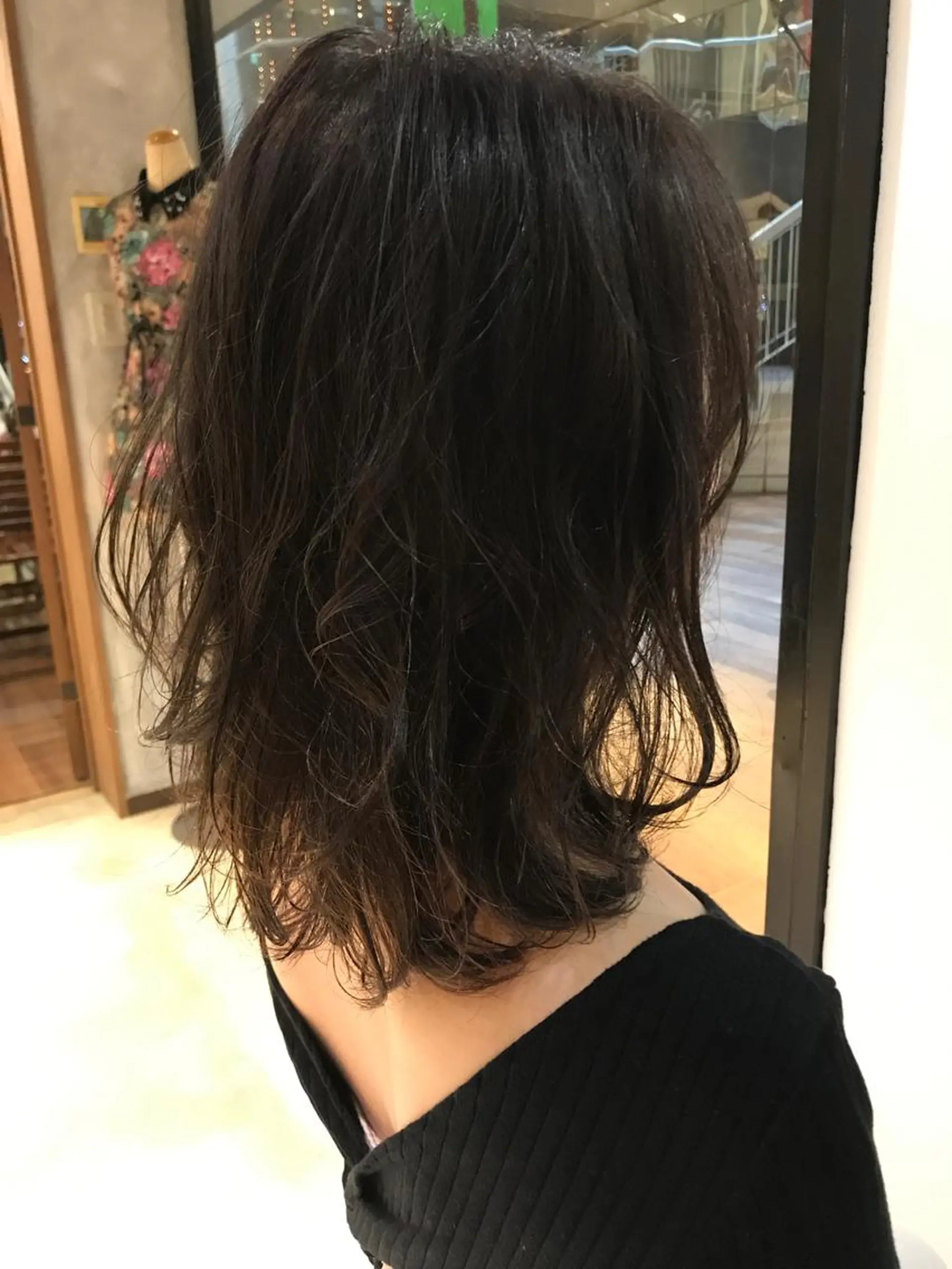ミディアム カラー ネイビーカラー 松村 崇弘のヘアスタイル