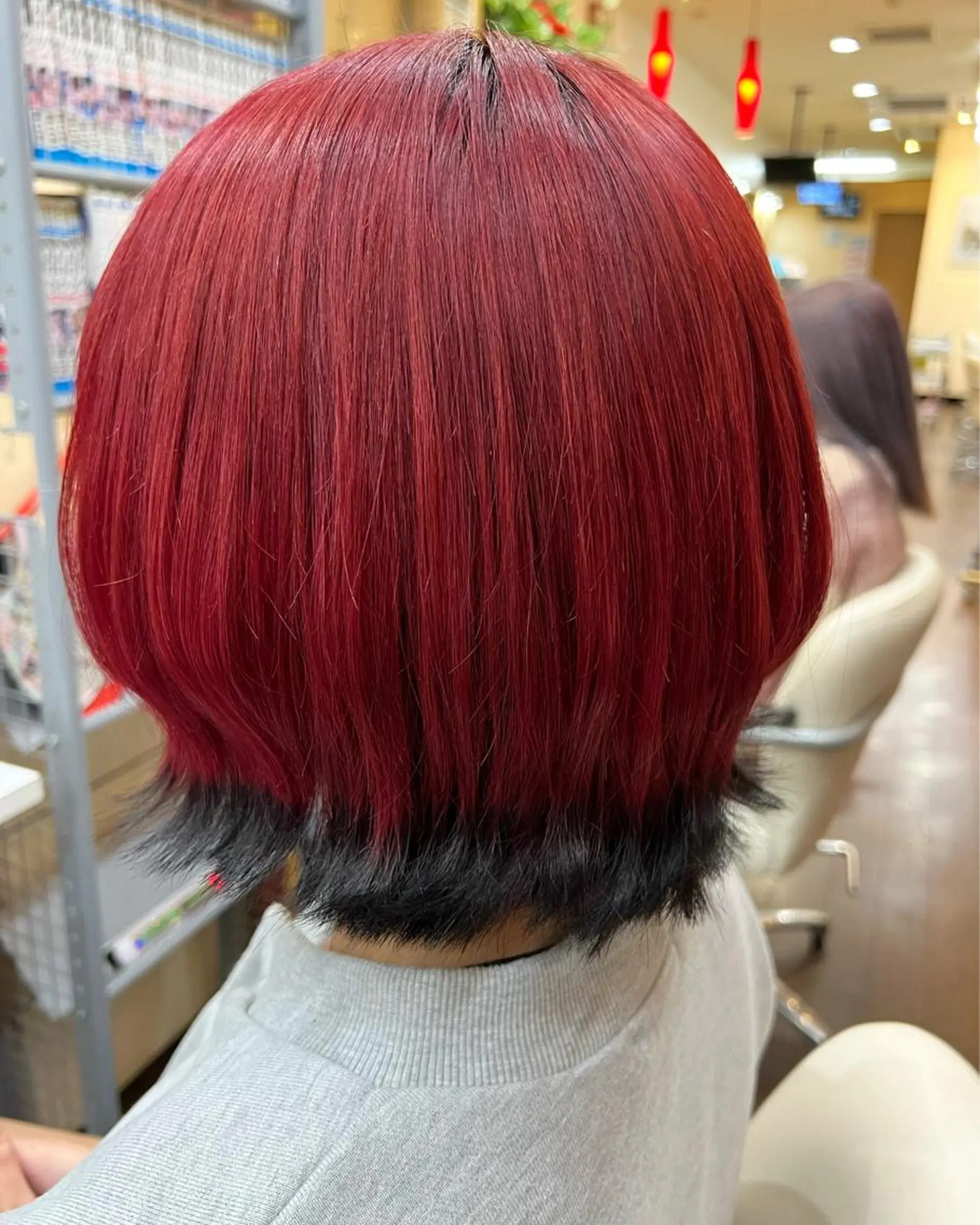 ショート カラー 黒髪 ヘアカラー まさき✂︎ブリーチ／ デザインカラーのヘアスタイル