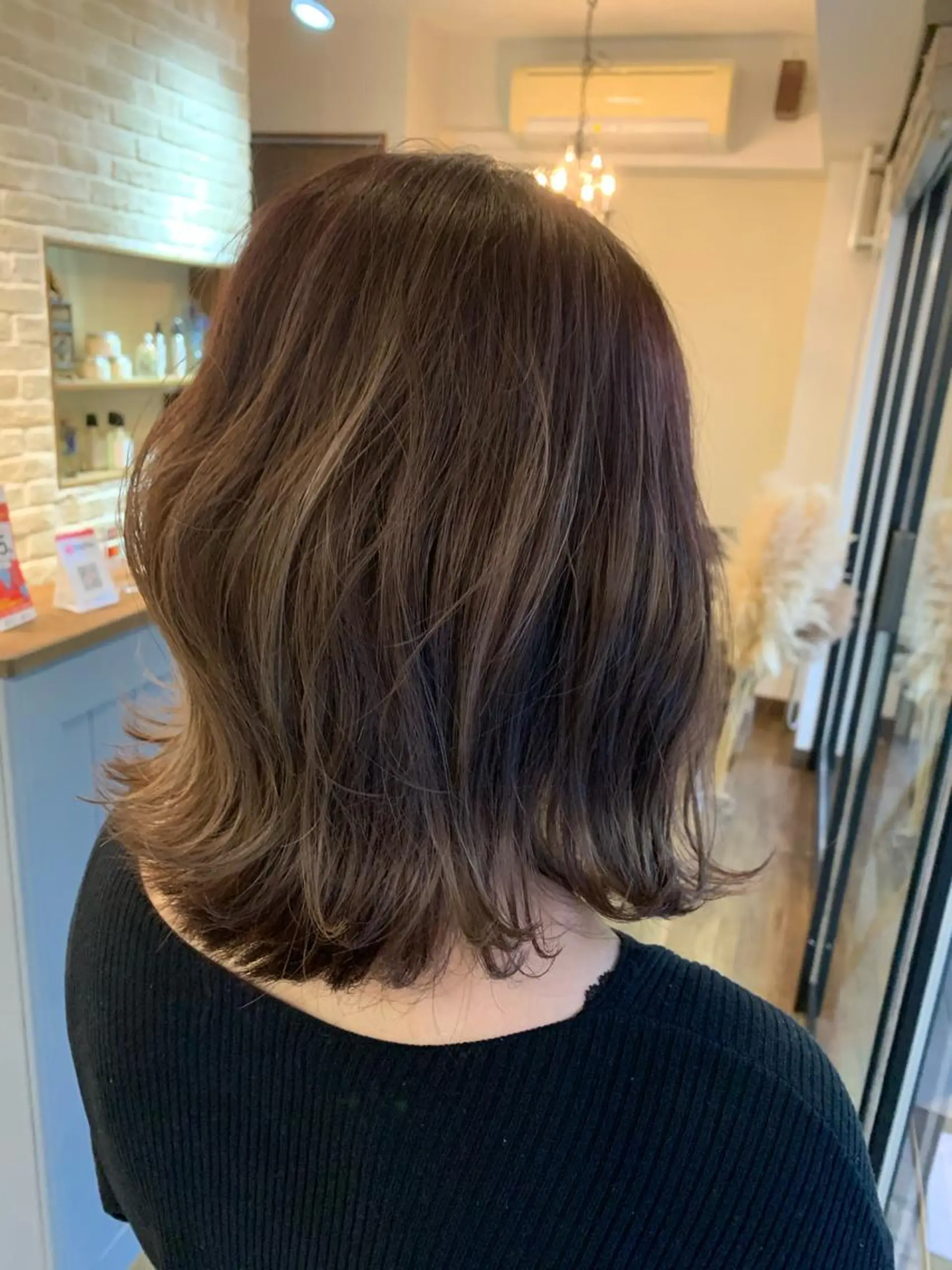 ミディアム ヘアカラー トリートメント リンネ 甲東園のヘアスタイル