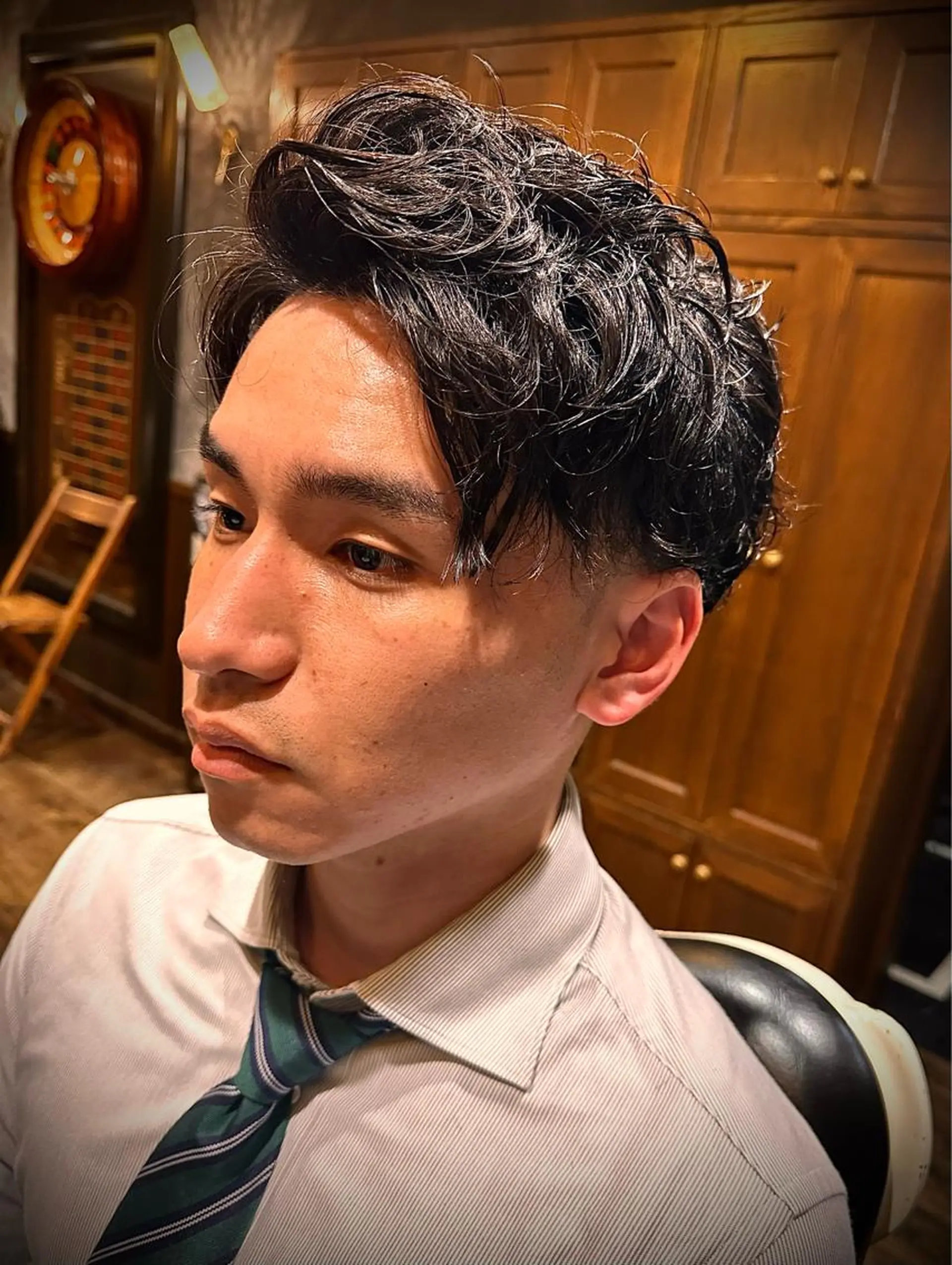 ミディアム パーマ ヒロ銀座/大槻 湧也のヘアスタイル
