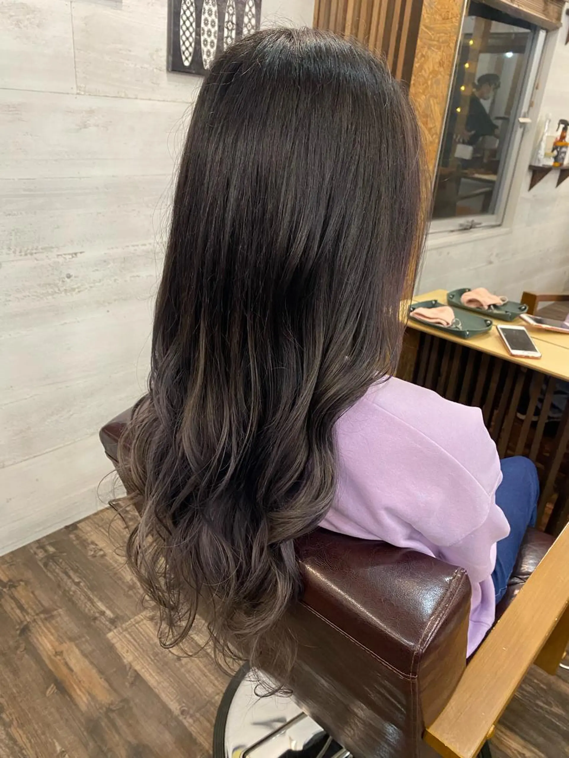 ロング カラー ヘアカラー ブリーチ毛対応酸性 ストレート🌈サキのヘアスタイル